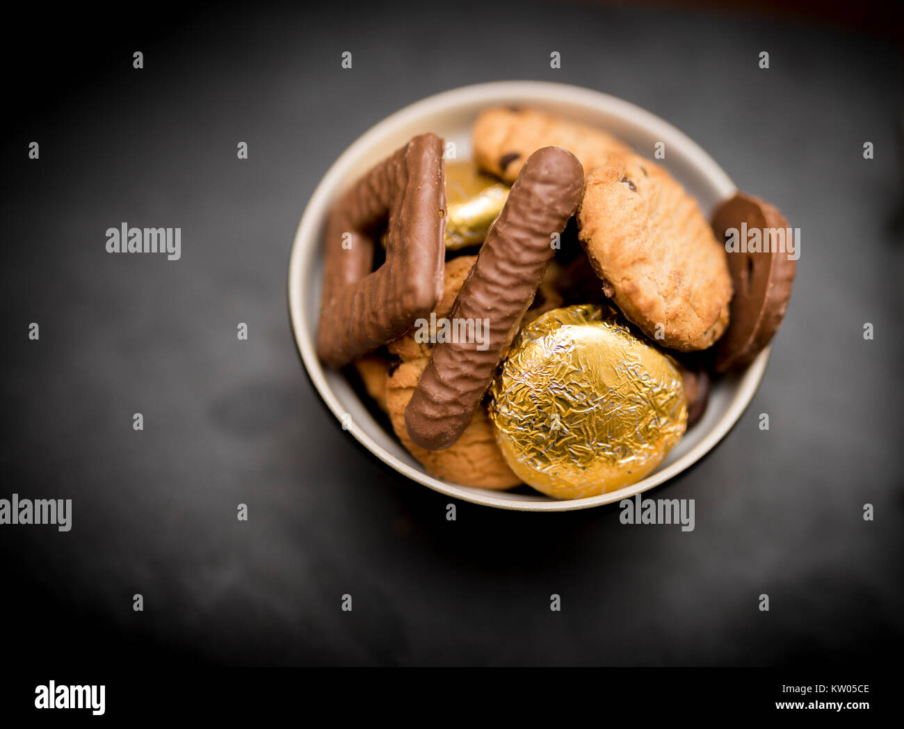 Delicious, yummy and luxurious bowl of luxury biscuits including