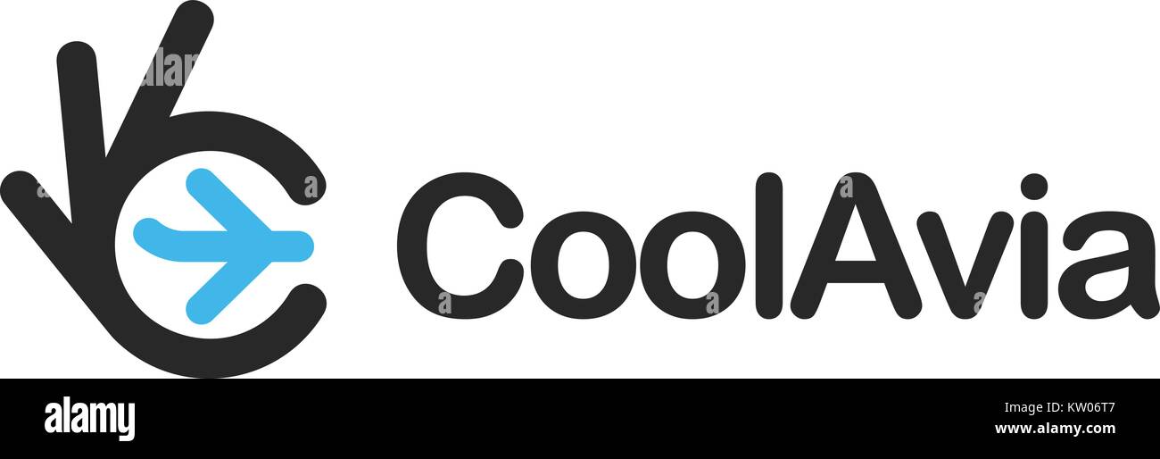 Aircraft, airplane, airport icon. Ok symbol, Okay vector logo, high