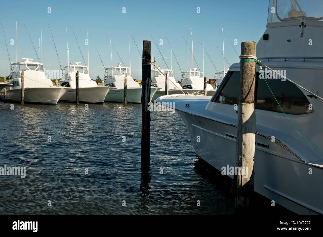 NC0116400...NORTH CAROLINA A row of rental fishing boats moared at