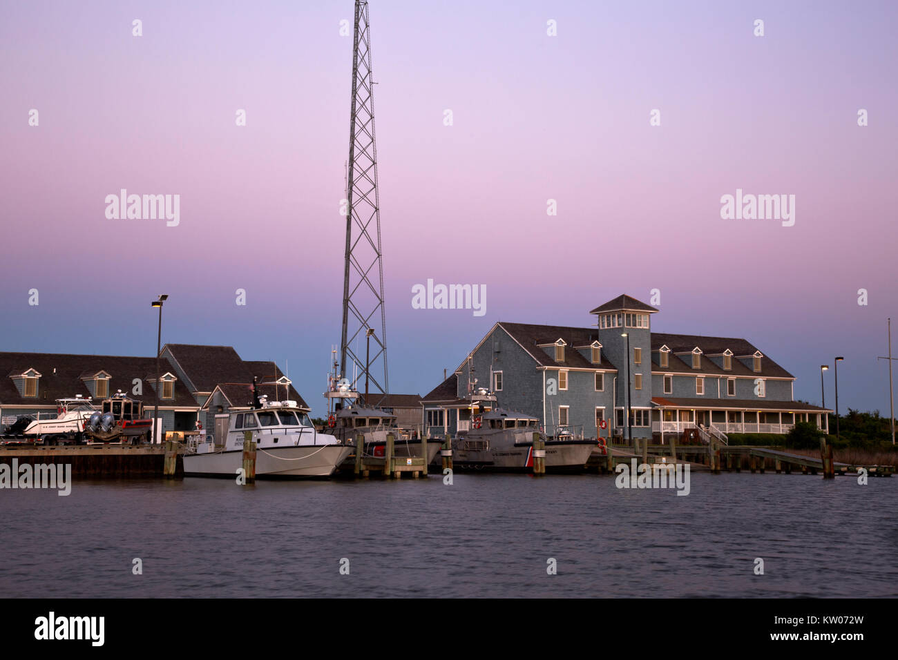 NC01184-00...NORTH CAROLINA - US Coast Guard Station at Oregon Inlet of Bodie Island on the Outer Banks. Stock Photo