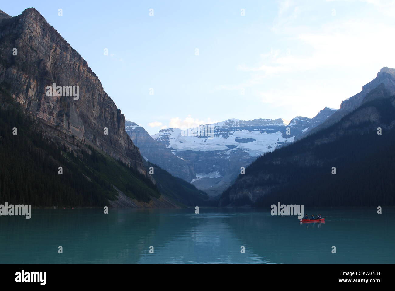 Canoe on Clear Lake Stock Photo Alamy
