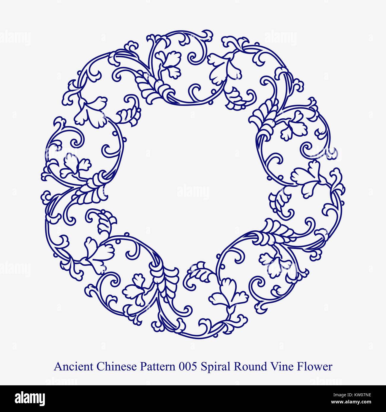 Ancient Chinese Pattern of Spiral Round Vine Flower Stock Vector Image ...