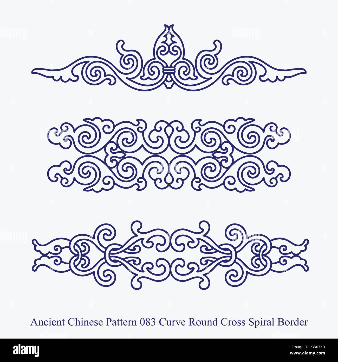 Ancient Chinese Pattern of Curve Round Cross Spiral Border Stock Vector ...