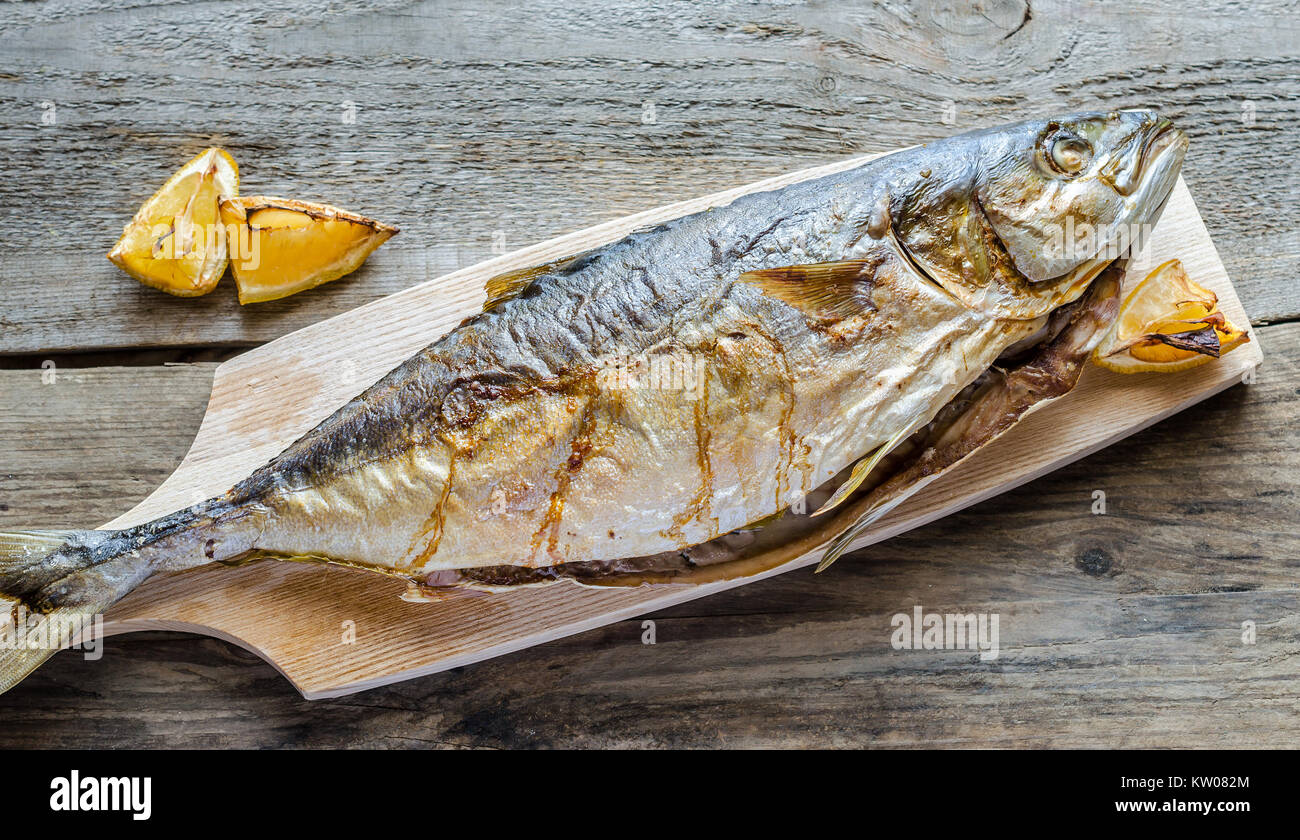 Grilled Japanese amberjack fish Stock Photo