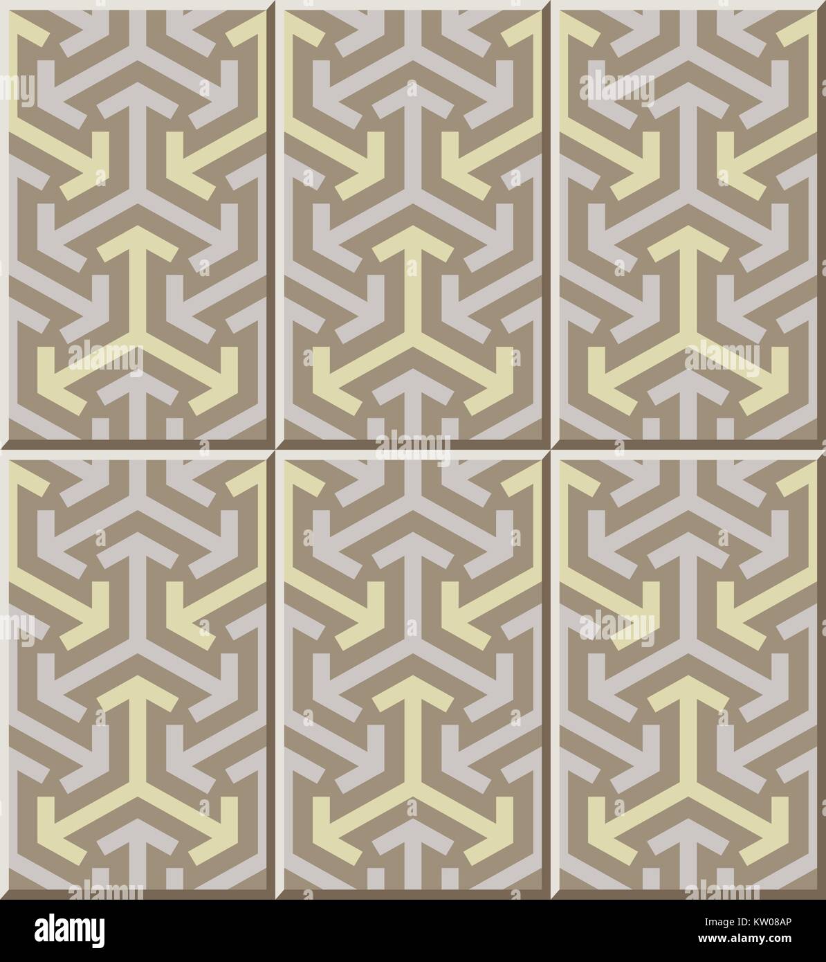 Ceramic tile pattern of geometry arrow triangle cross Stock Vector