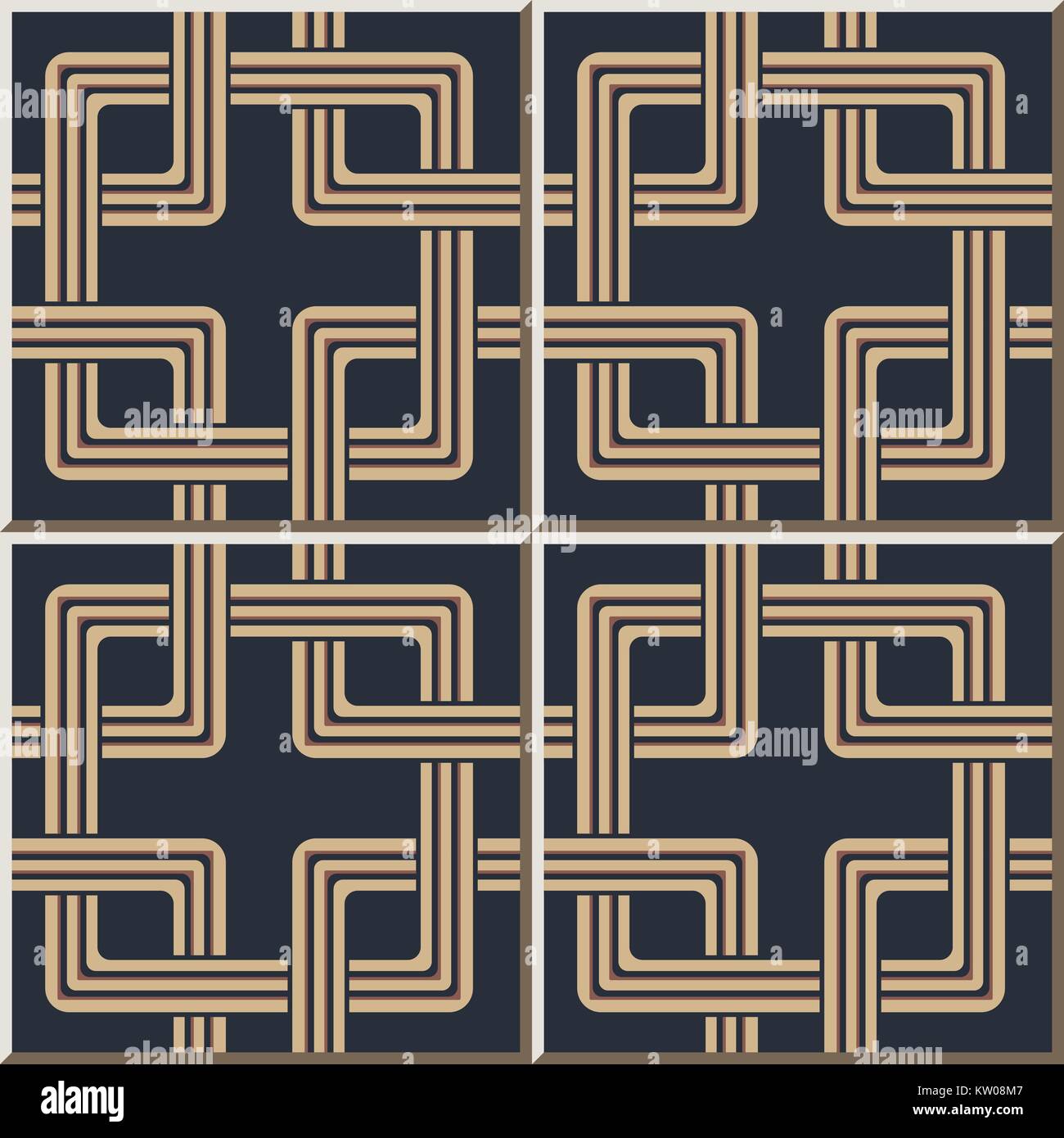 Chain Tile Pattern Ceramic tile pattern of square cross chain geometry Stock Vector Image ...