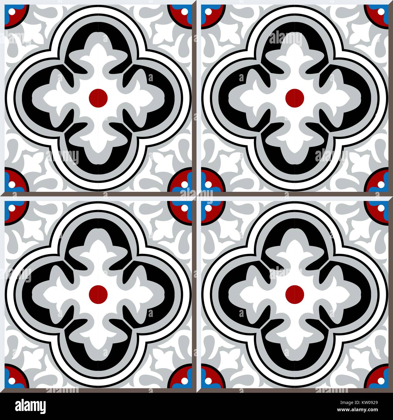 Ceramic tile pattern of round curve kaleidoscope Stock Vector Image ...