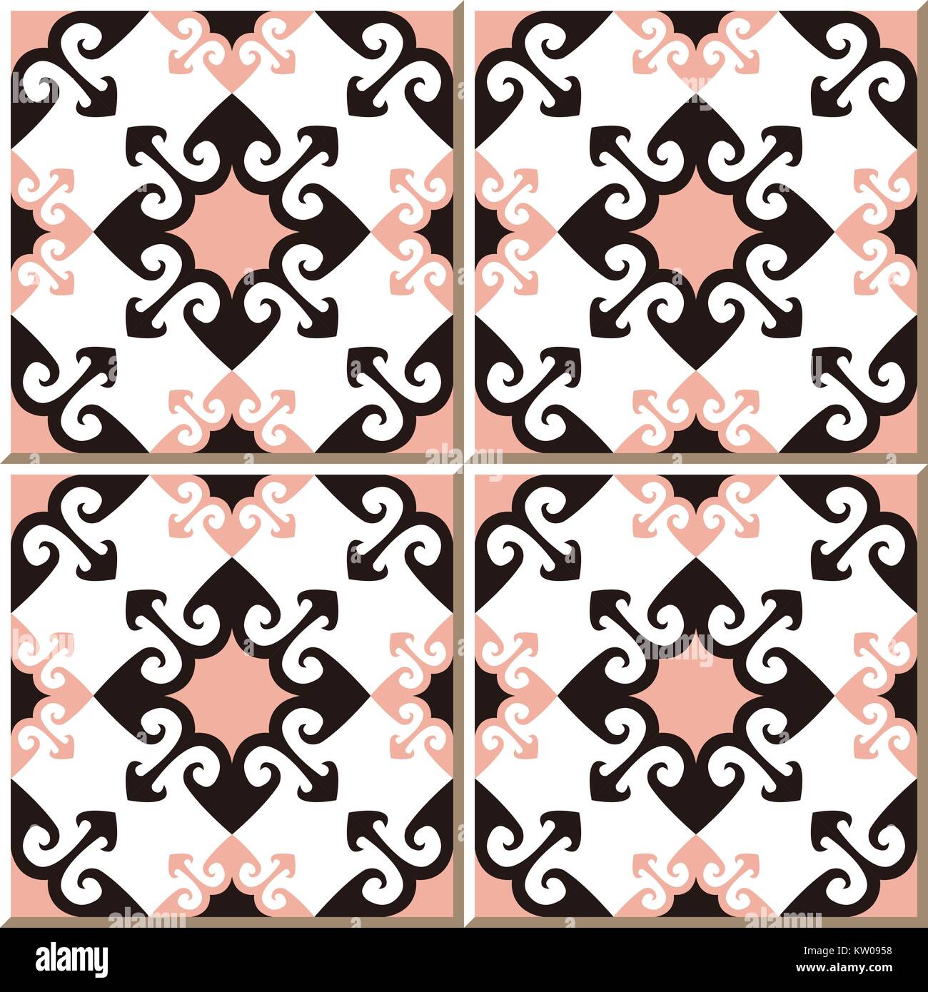 Ceramic tile pattern of arrow spiral kaleidoscope Stock Vector Image