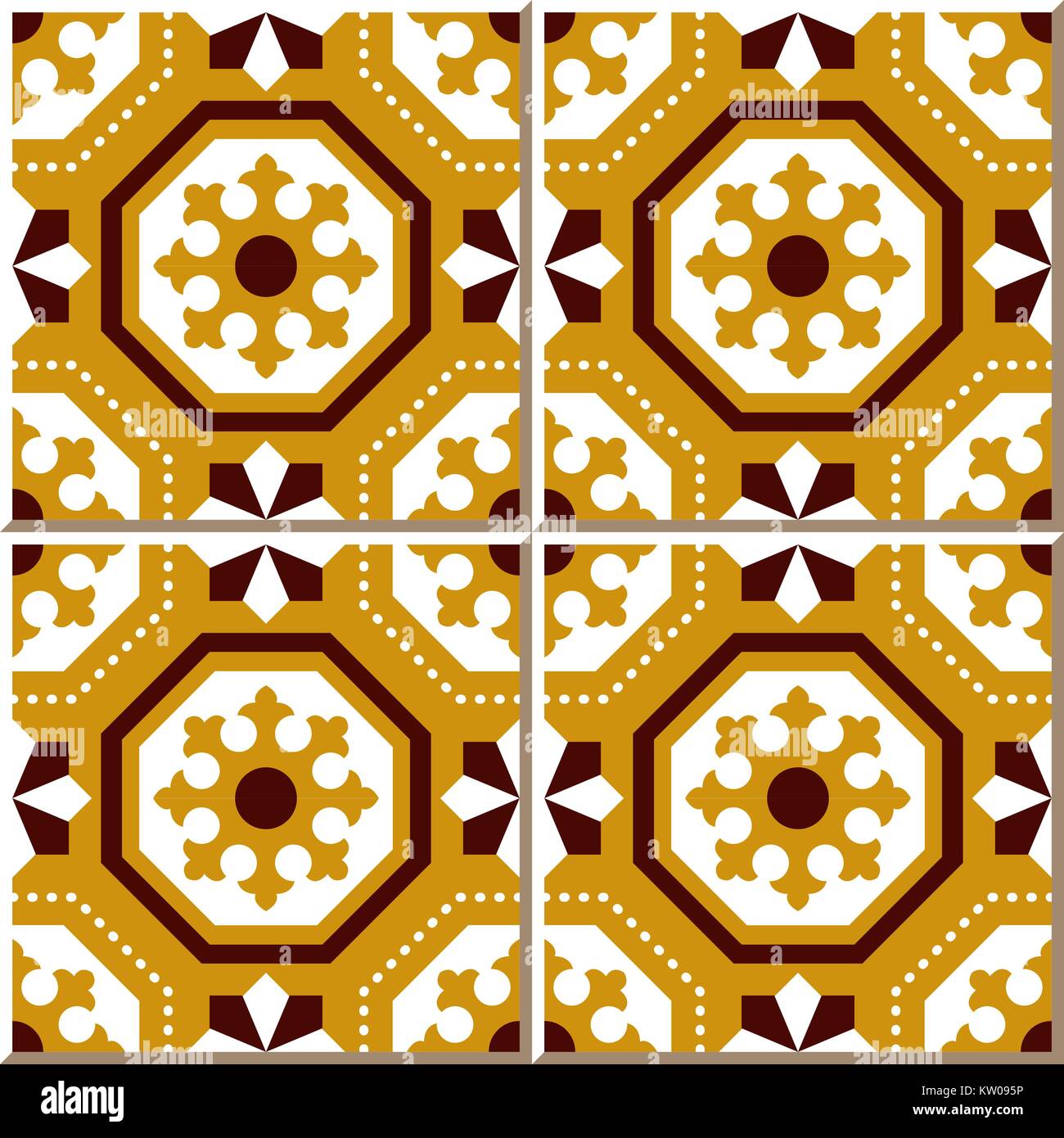 Polygon Tile Patterns Ceramic tile pattern of polygon dot line cross flower Stock Vector ...