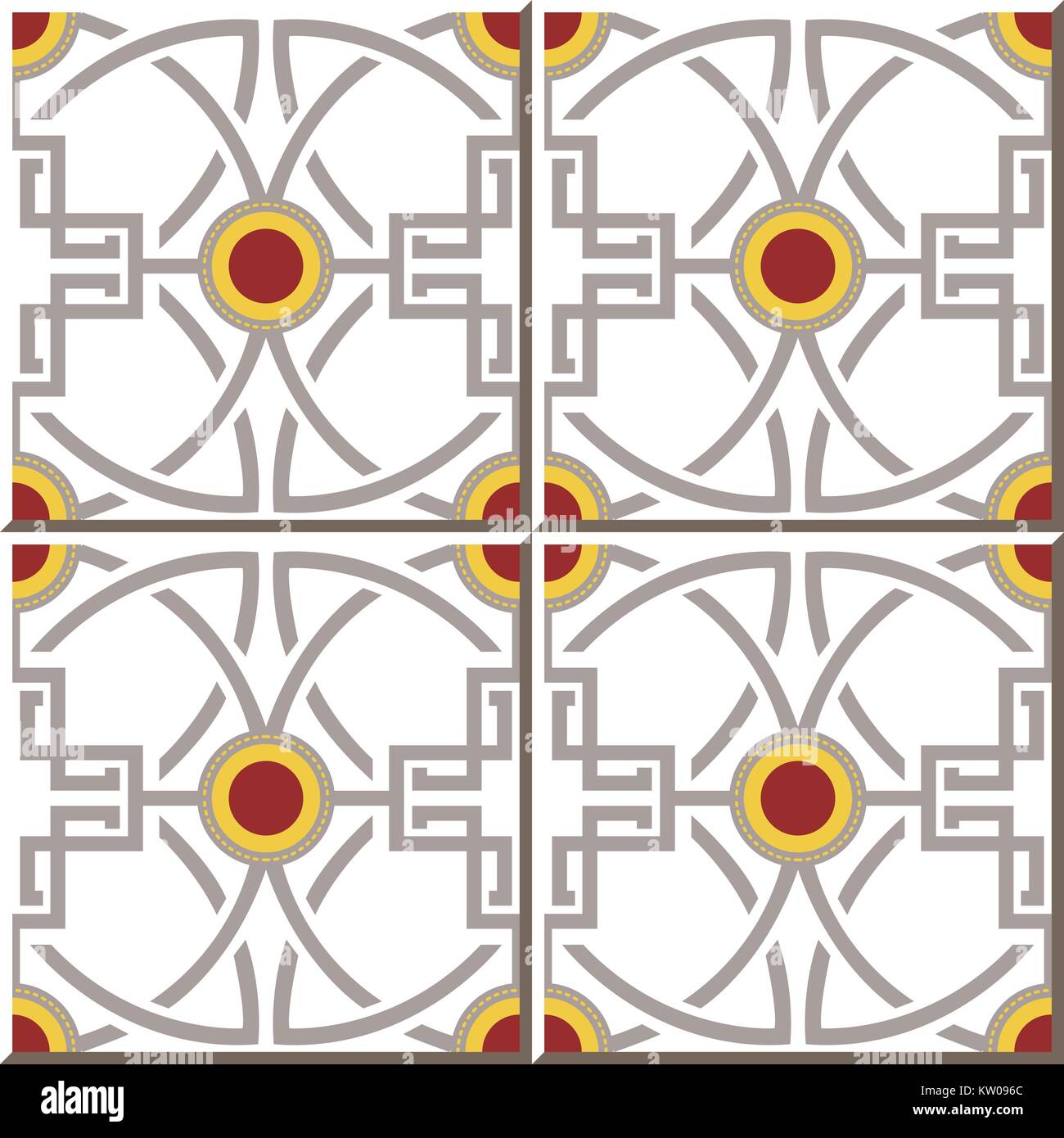 Ceramic tile pattern of round cross geometry line Stock Vector Image ...