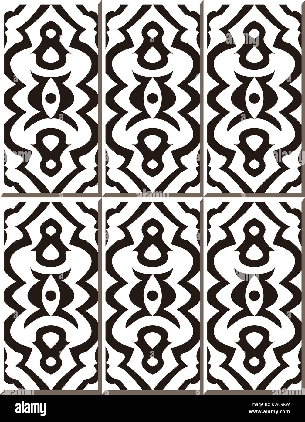 Ceramic tile pattern of black white curve geometry Stock Vector Image ...