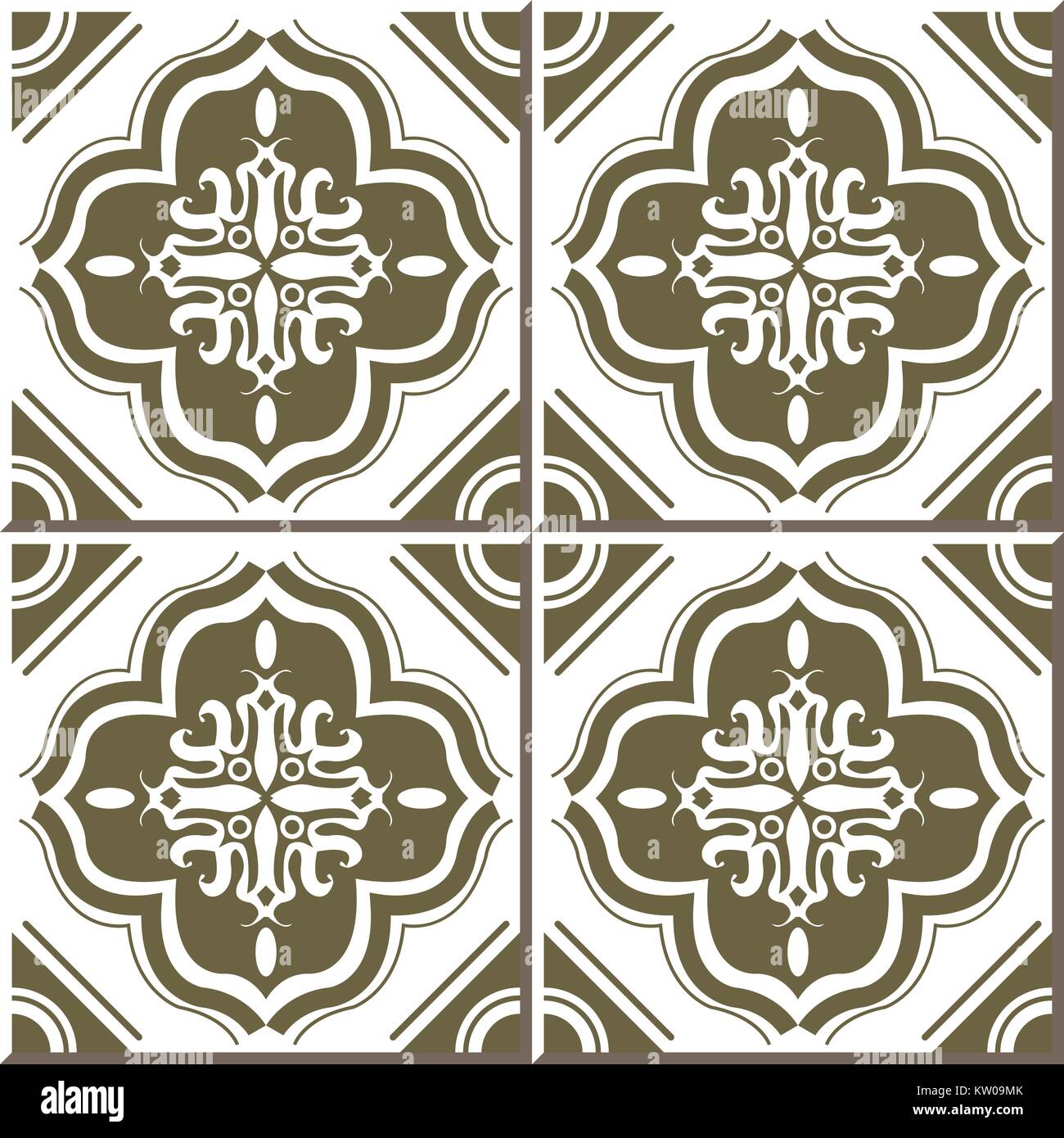 Ceramic tile pattern of royal golden square curve round Stock Vector ...