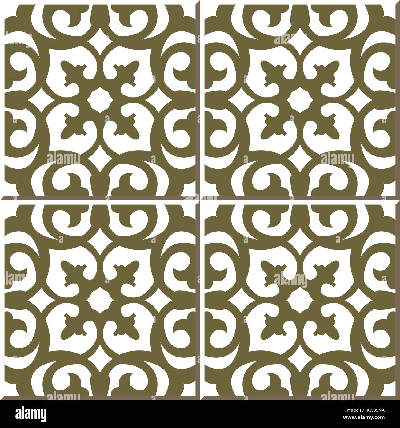 Ceramic tile pattern of golden curve flower kaleidoscope Stock Vector ...