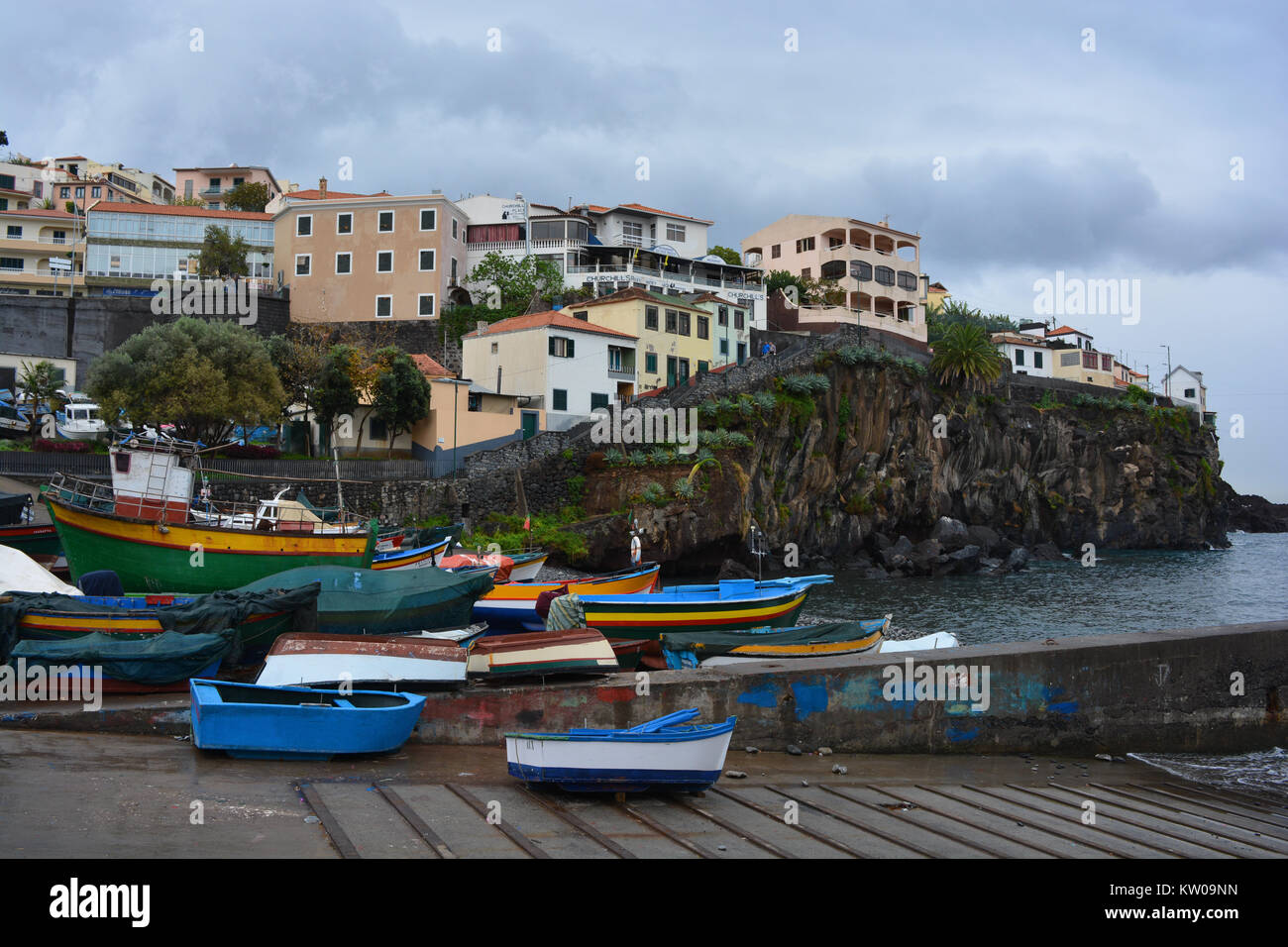 The fishing village of Câmara de Lobos, Madeira, Portugal Stock Photo