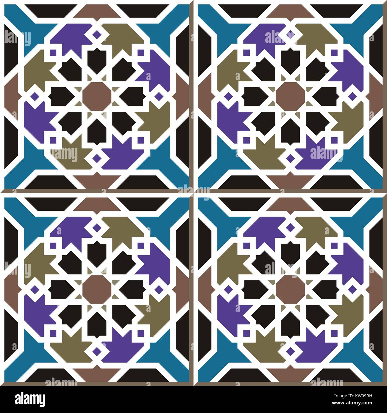 Ceramic tile pattern of Islamic star cross frame Stock Vector Image & Art -  Alamy