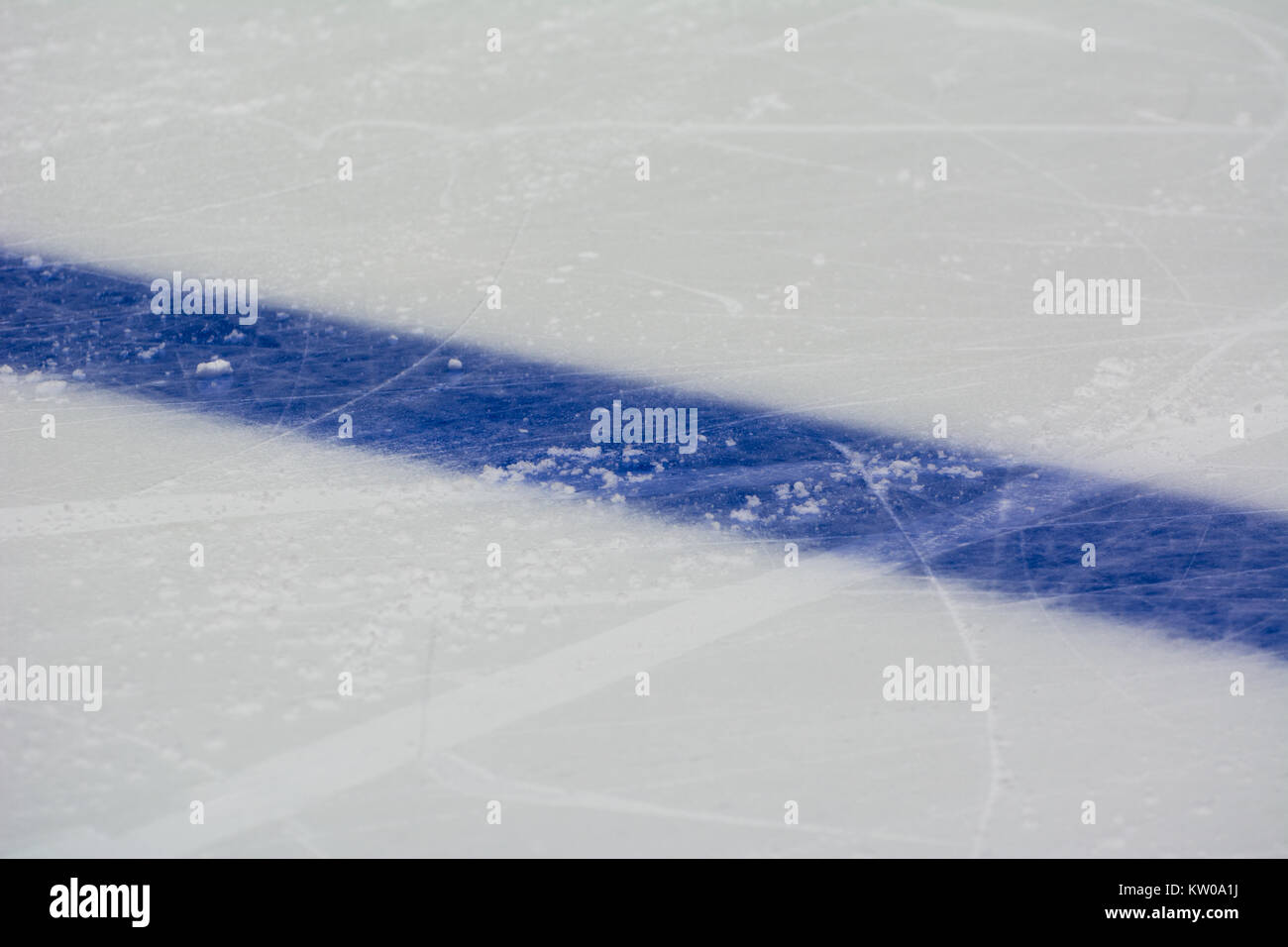 A blue line on a hockey rink Stock Photo - Alamy