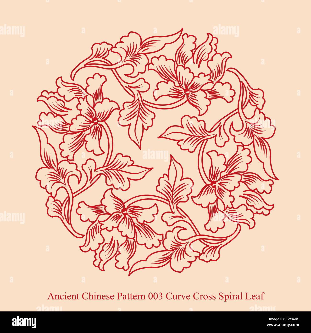 Ancient Chinese Pattern of Curve Cross Spiral Leaf Stock Vector Image ...