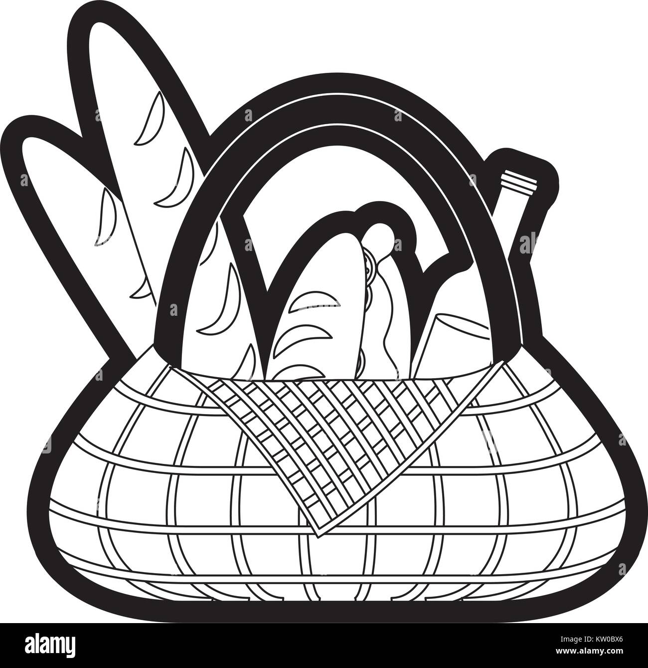 picnic basket with food Stock Vector Image & Art - Alamy