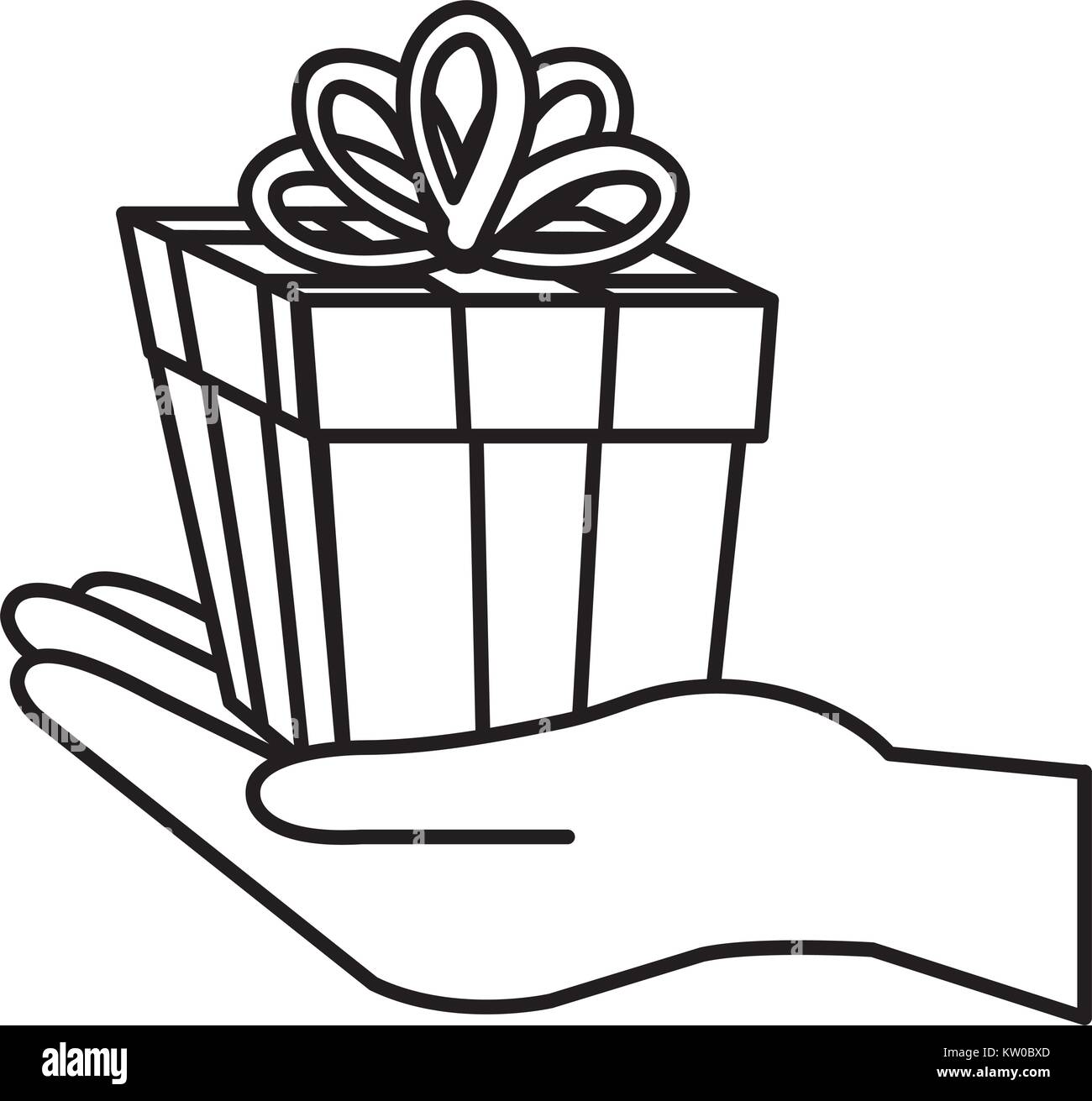 hand with gift box present icon Stock Vector Image & Art - Alamy