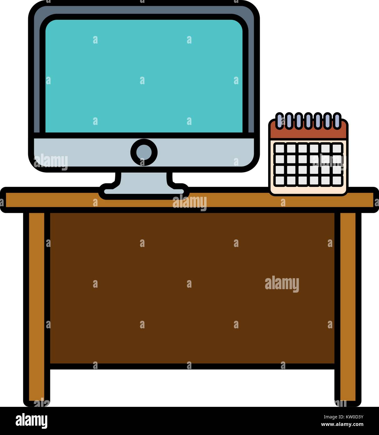 desk with computer icon Stock Vector Image & Art - Alamy