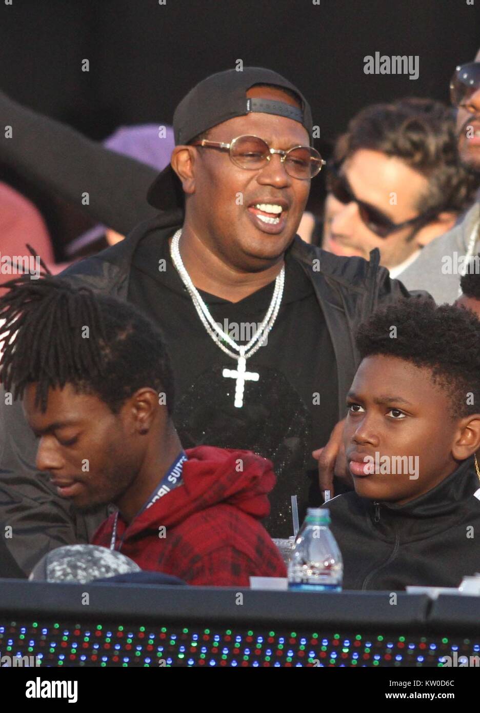 Celebrities watch the Los Angeles Rams defeat the New Orleans Saints by the  final score of 26-2054-24 at the Los Angeles Memorial Coliseum Featuring:  Master P Where: Los Angeles, California, United States