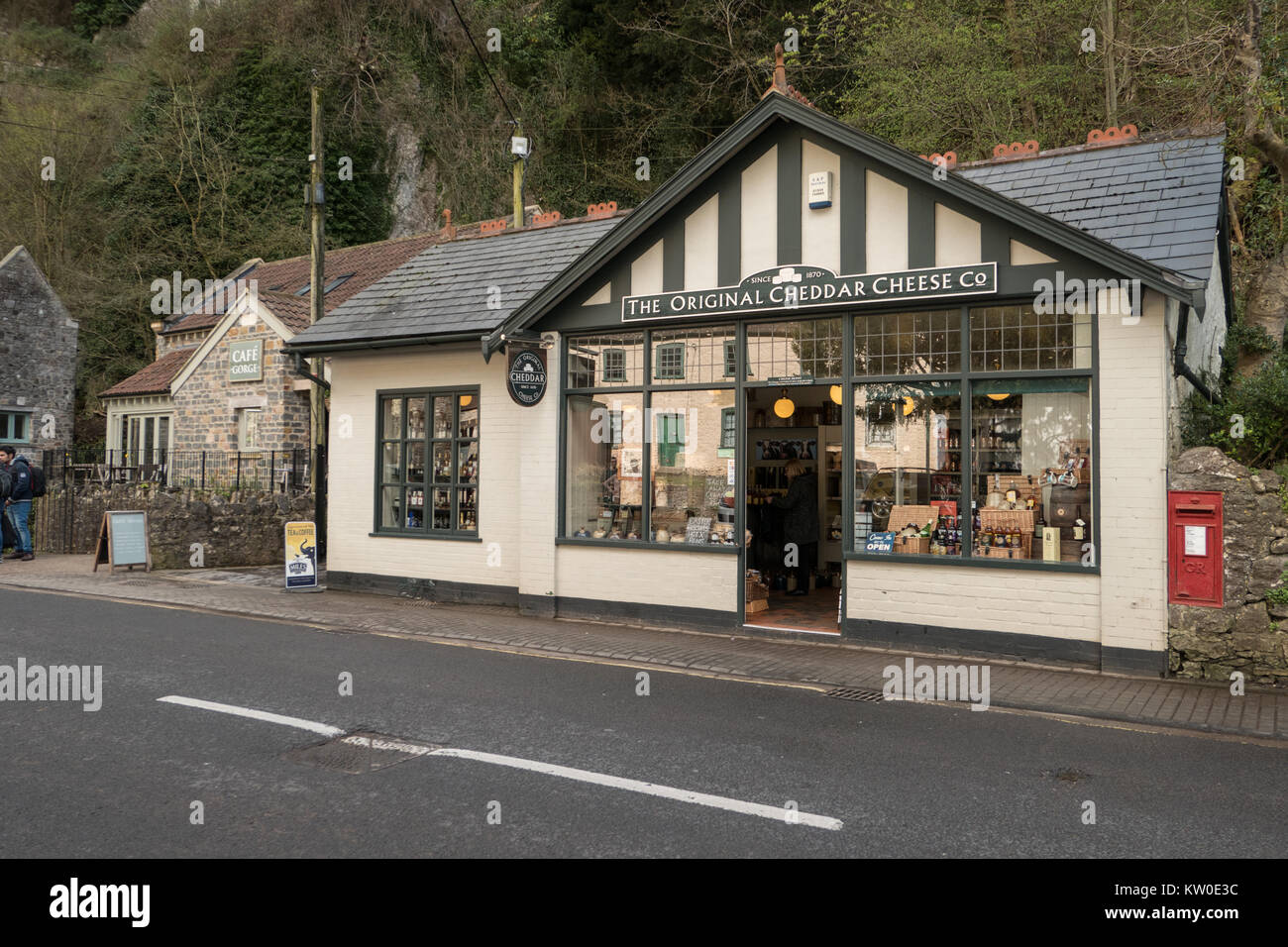 The Original Cheddar Cheese Shop, Cheddar, Somerset, England, UK Stock