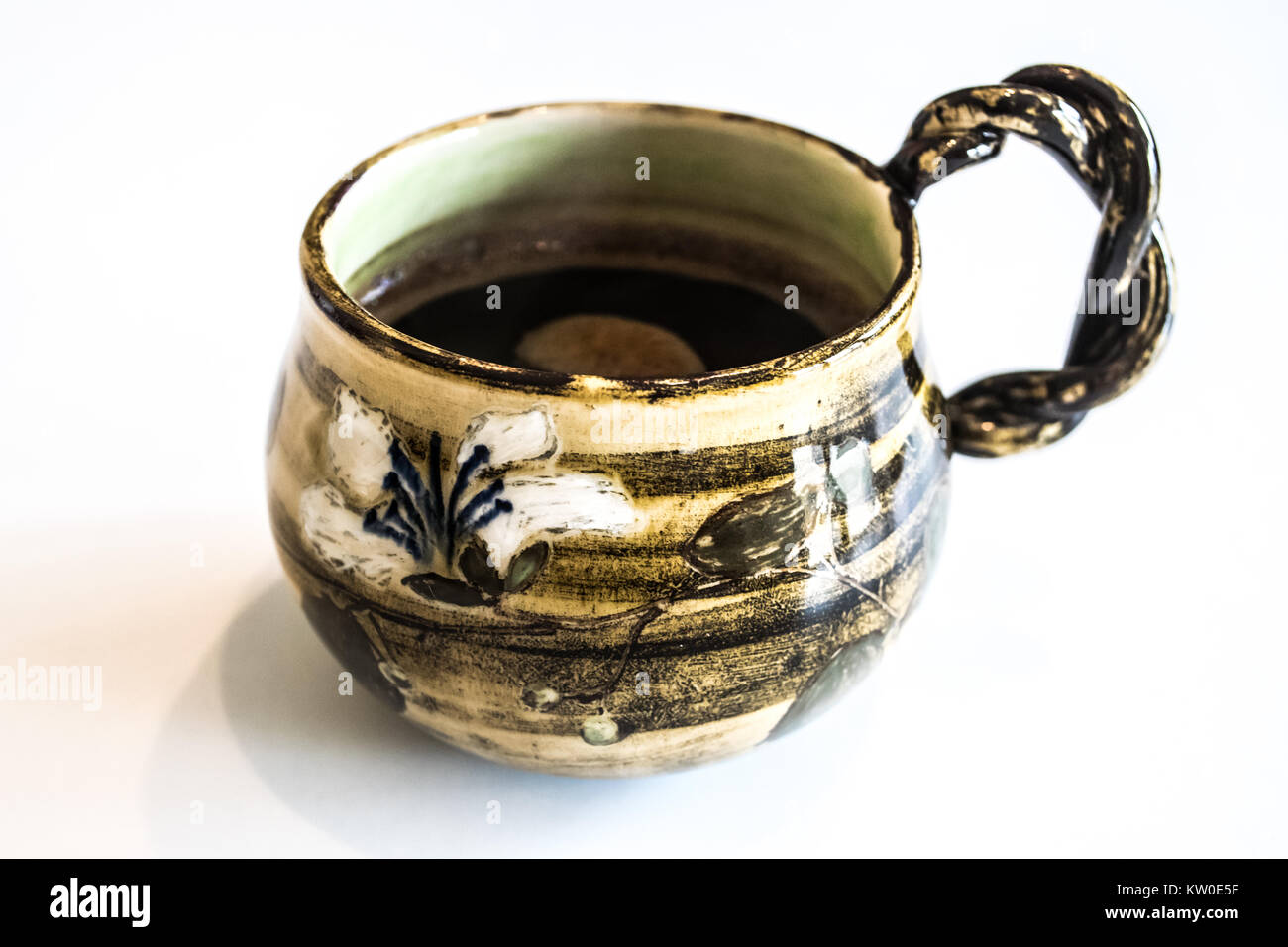 Vintage ceramic cup of Greek coffee- isolated Stock Photo - Alamy