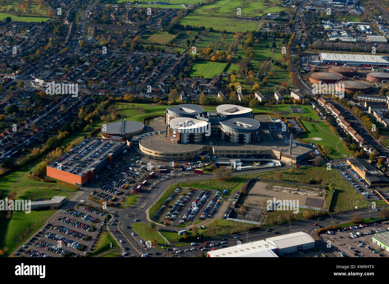 Aerial view of Queens Hospital Oldchurch Romford Essex Stock Photo Alamy