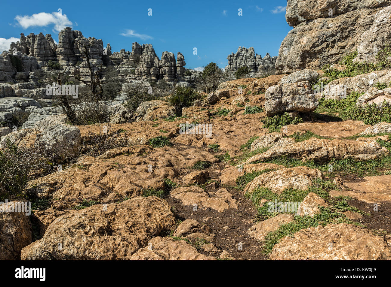 The Torcal de Antequera Natural Park contains one of the most impressive examples of karst landscape in Europe. This natural park is located near Ante Stock Photo