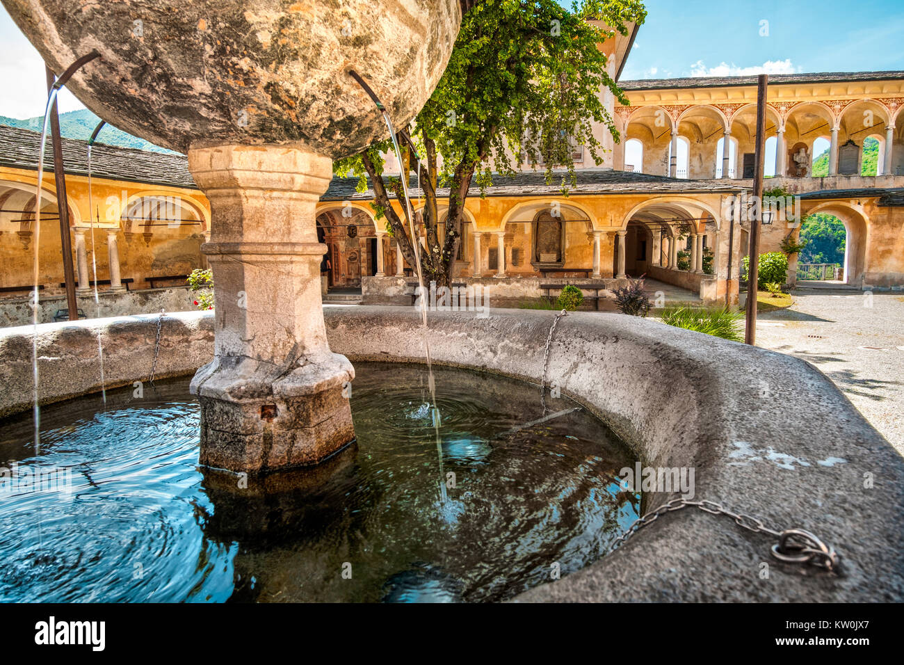 fountain gushing closeup quench thirsty water ancient architectu Stock