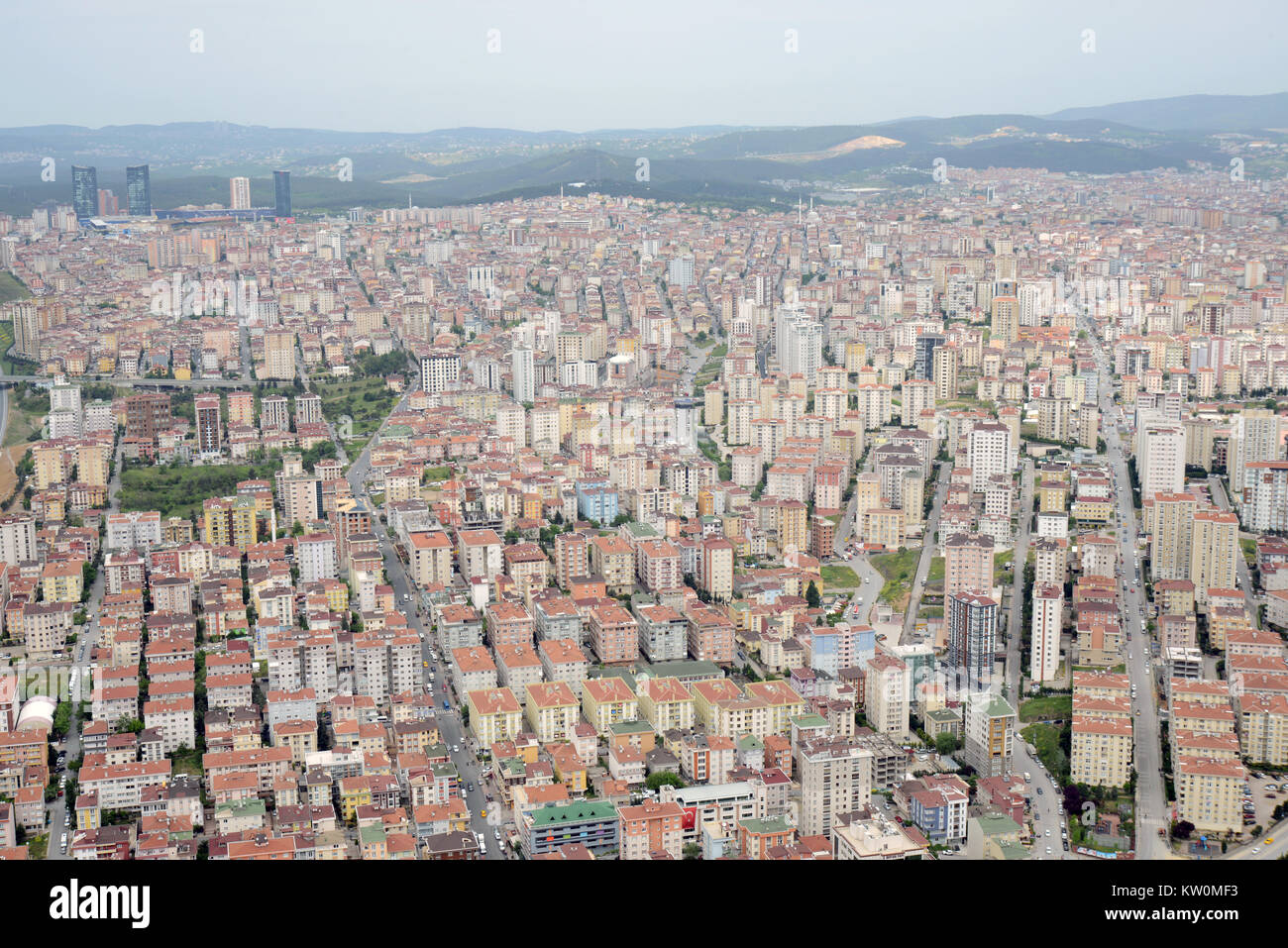 MAY 09,2017 ISTANBUL.Aerial view of Atasehir district of Istanbul Turkey. Stock Photo