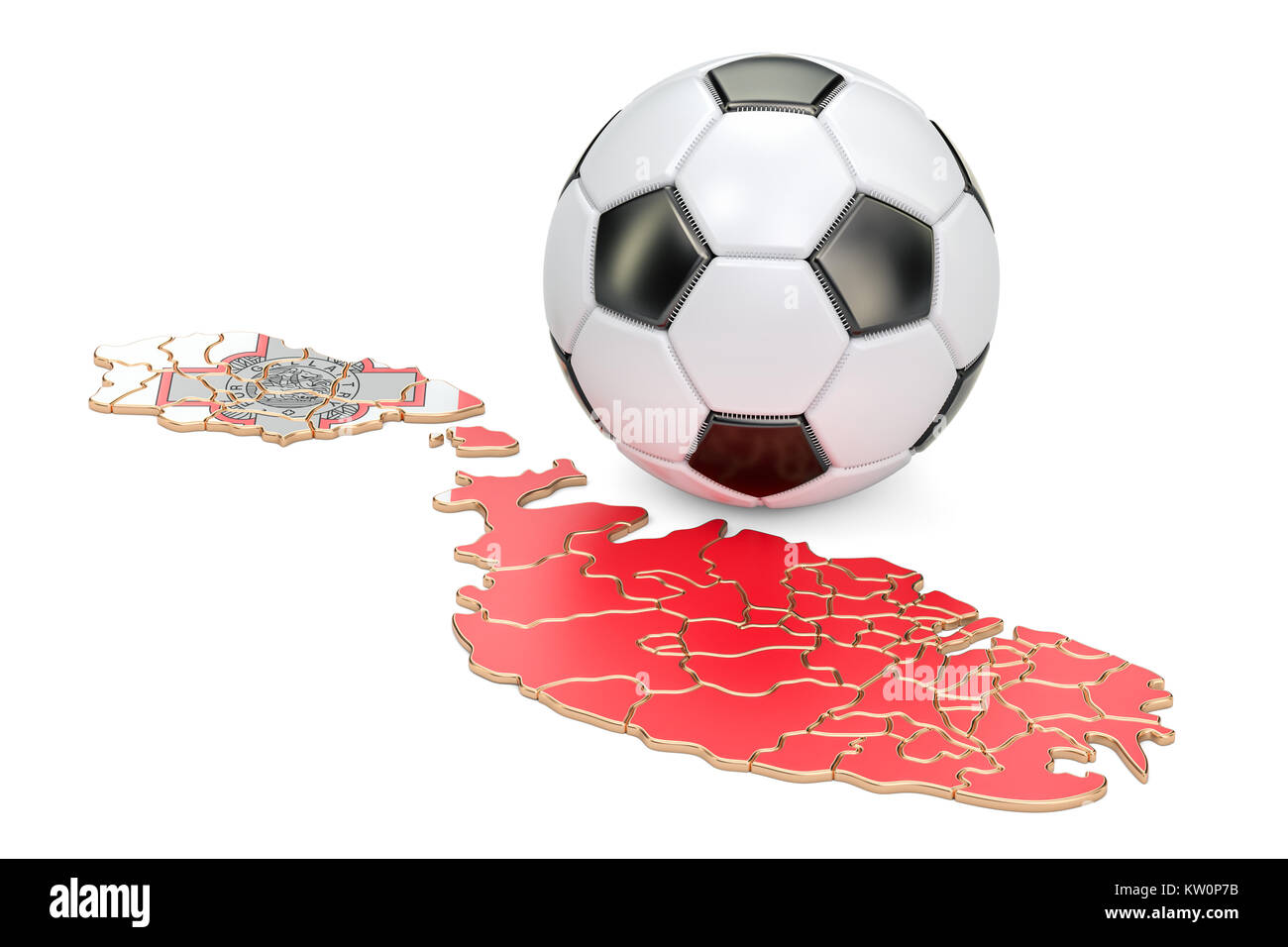 Football ball with map of Malta concept, 3D rendering Stock Photo Alamy