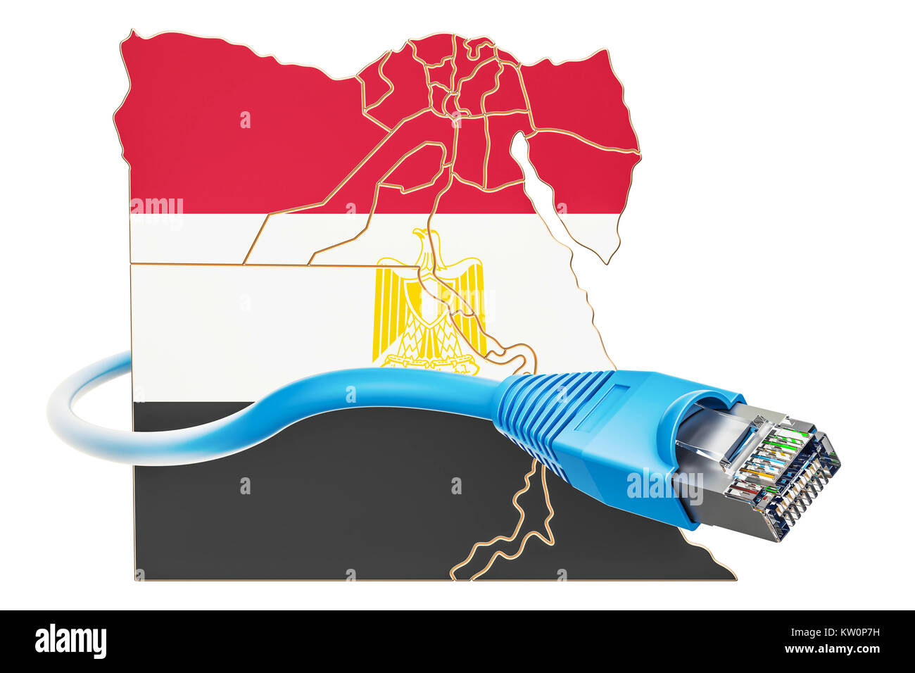 connection in Egypt concept. 3D rendering isolated on white