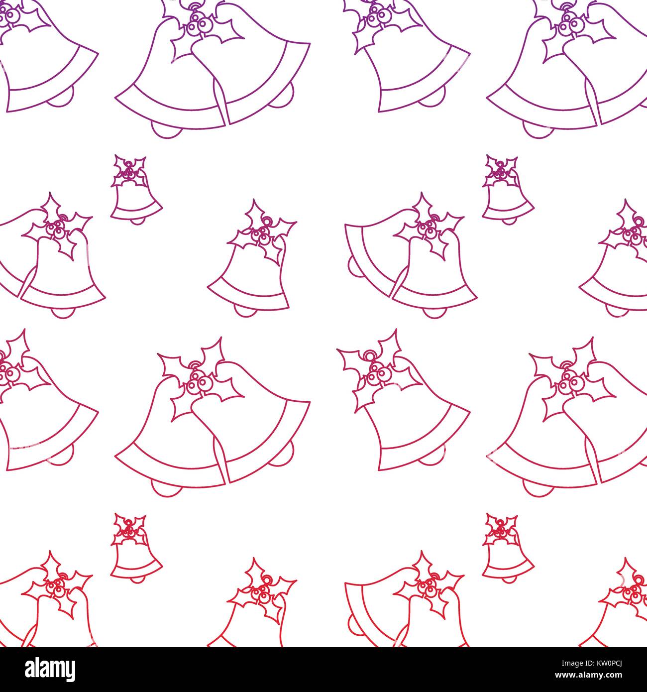 bells with holly berries christmas related pattern image vector ...