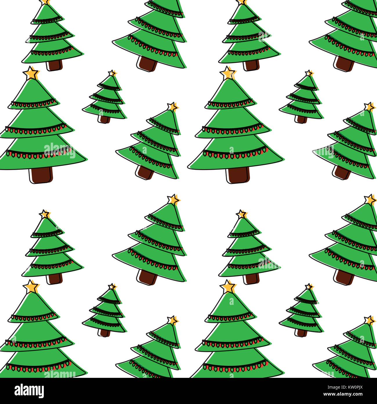 tree christmas related pattern image vector illustration design Stock ...