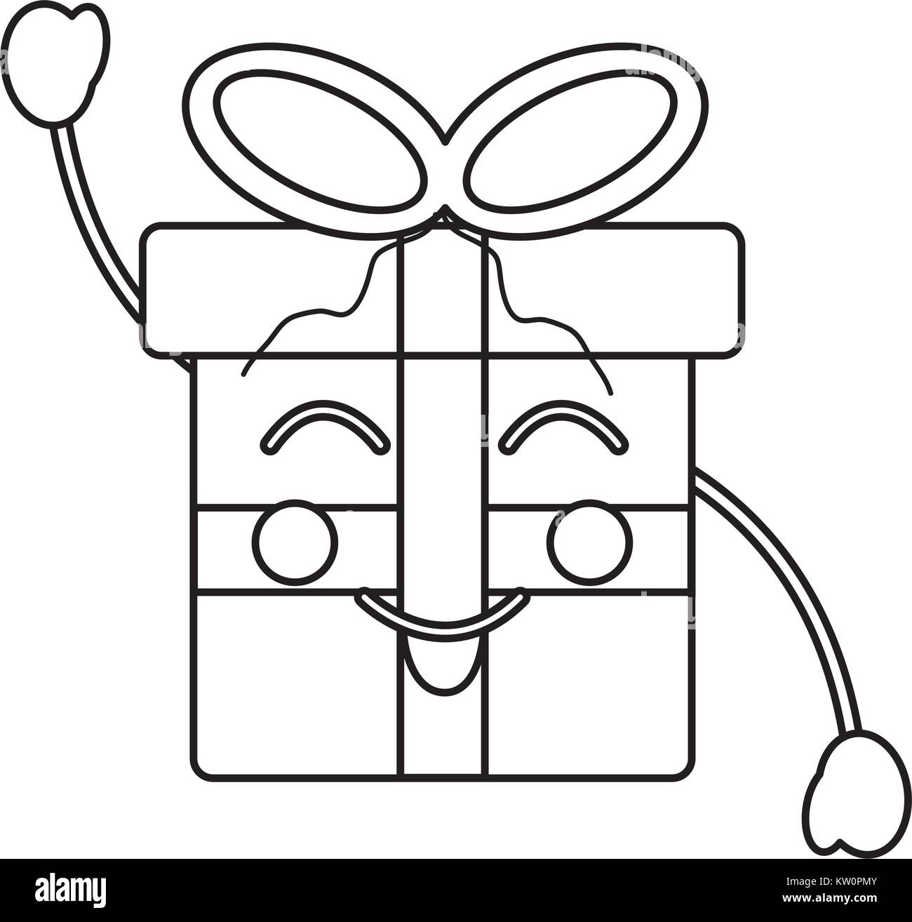 Gift Box Happy Emoji Icon Image Vector Illustration Design Black Line Stock  Vector Image & Art - Alamy