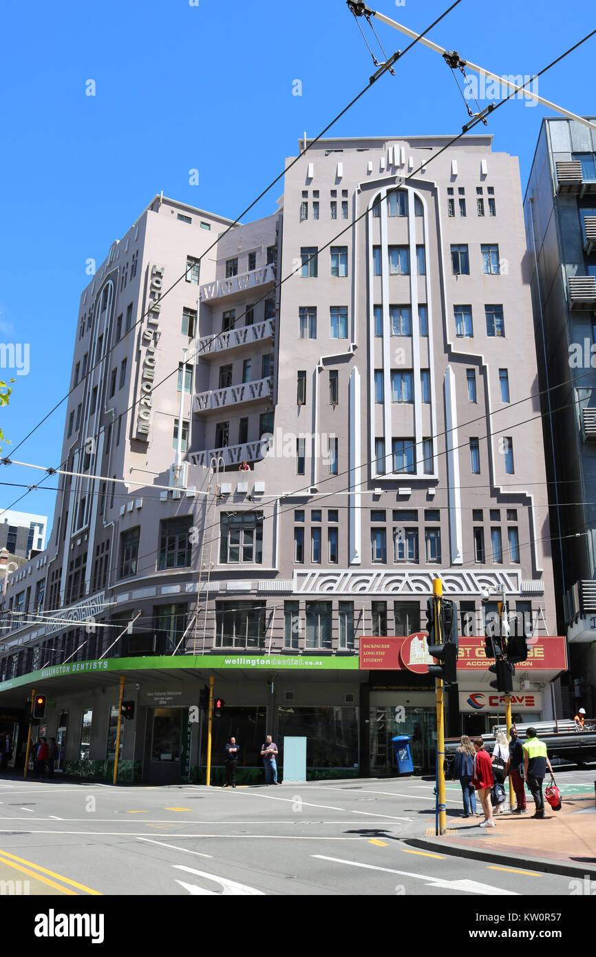 Hotel St at the corner of Willis Street and Boulcott Street