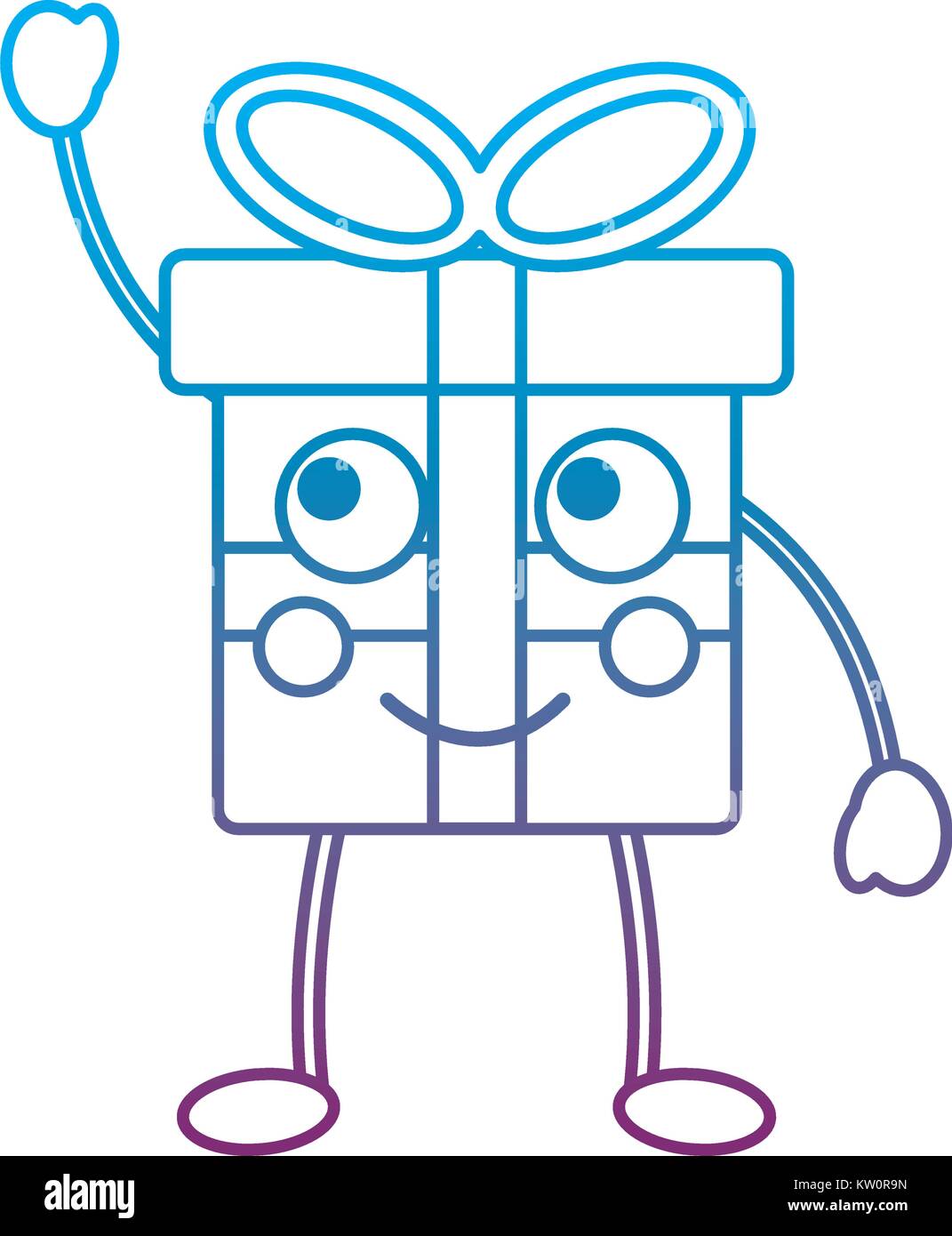gift box happy emoji icon image vector illustration design blue to ...