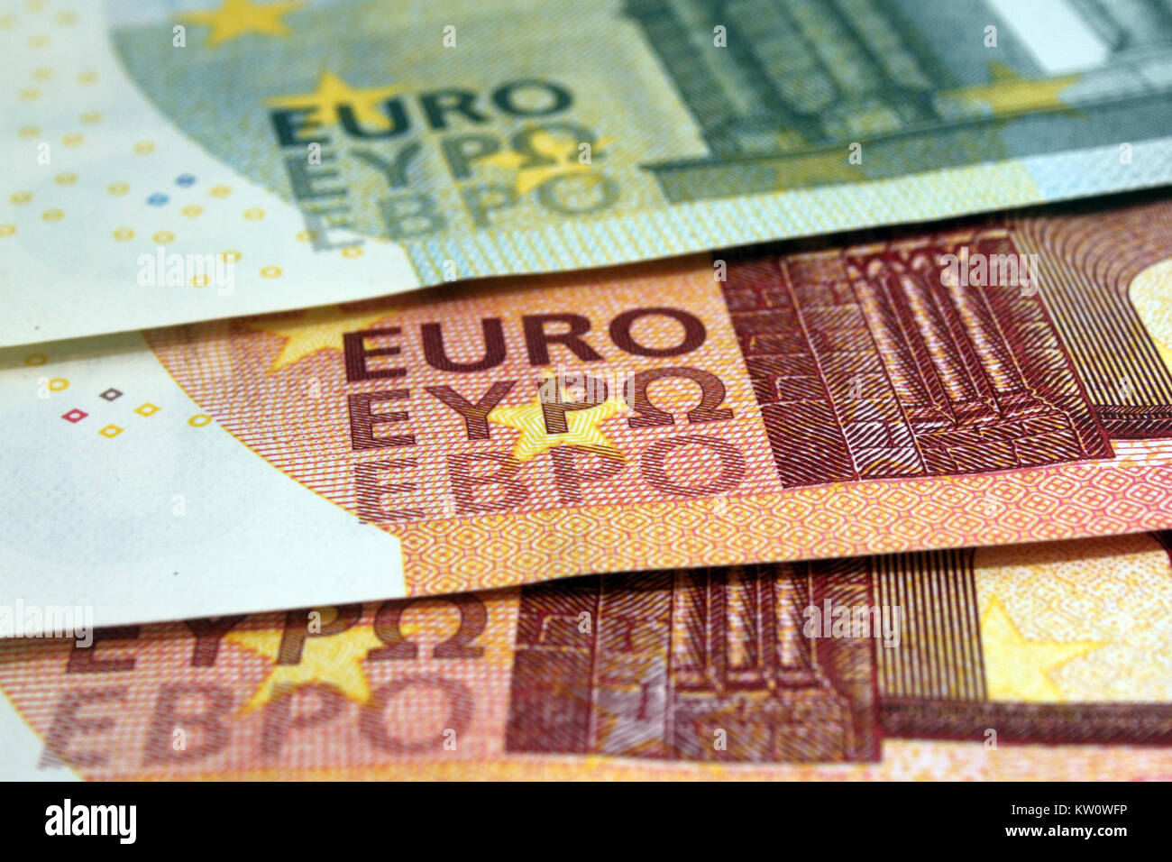 Euro banknotes on the table, still life Stock Photo - Alamy