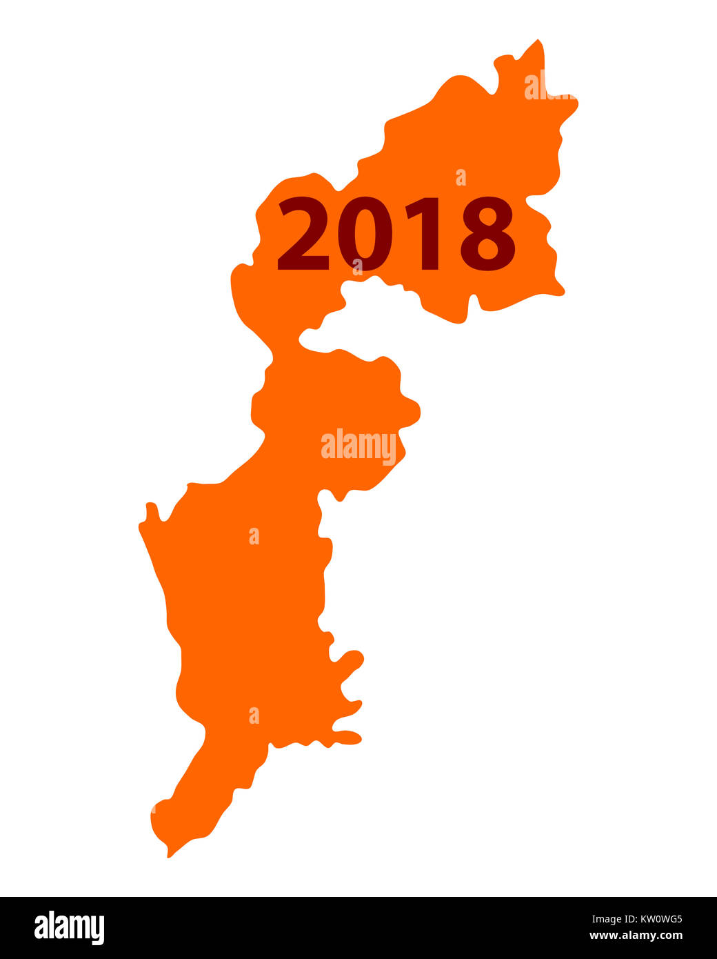 Map of Burgenland 2018 Stock Photo