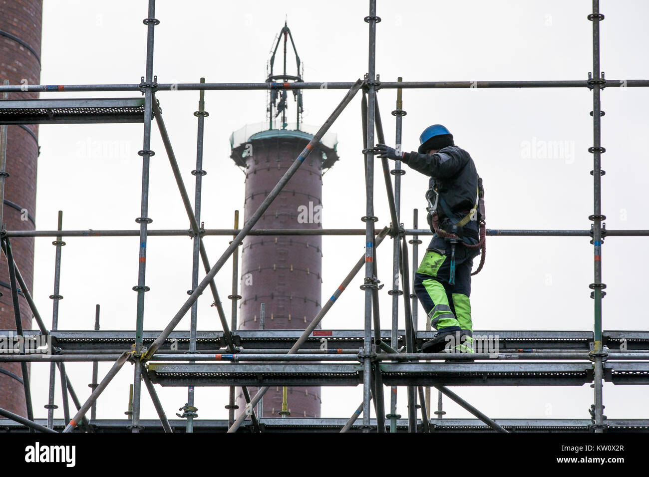 Construction Building Scaffolding Scaffolder High Resolution Stock