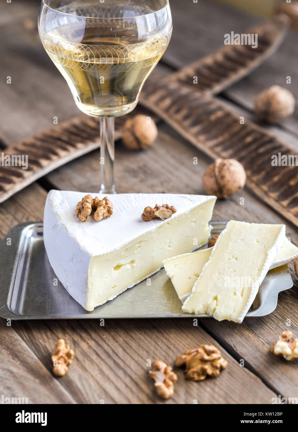 Brie cheese with nuts Stock Photo Alamy