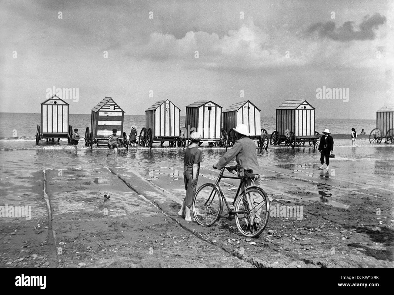 The beach at Rhyl in North Wales, Uk 1905 Stock Photo
