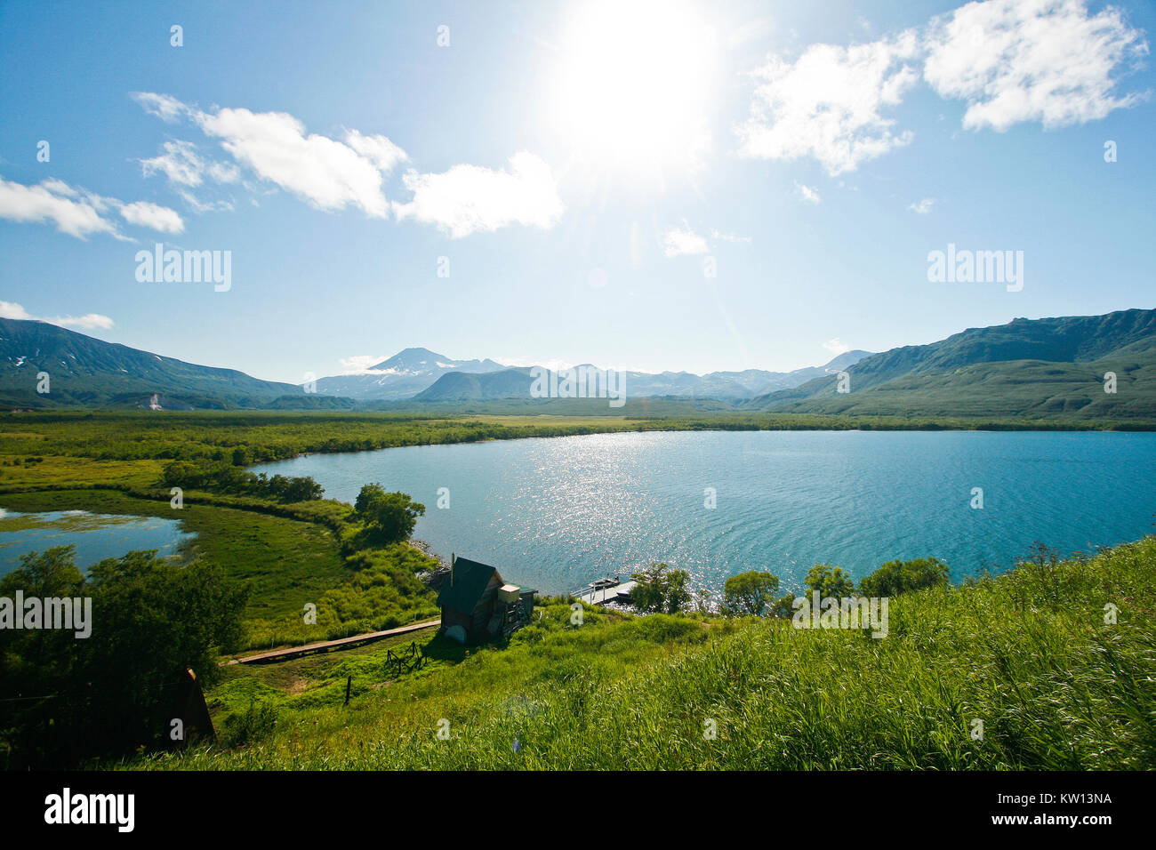 Kurile lake, Kamchatka, Russia Stock Photo