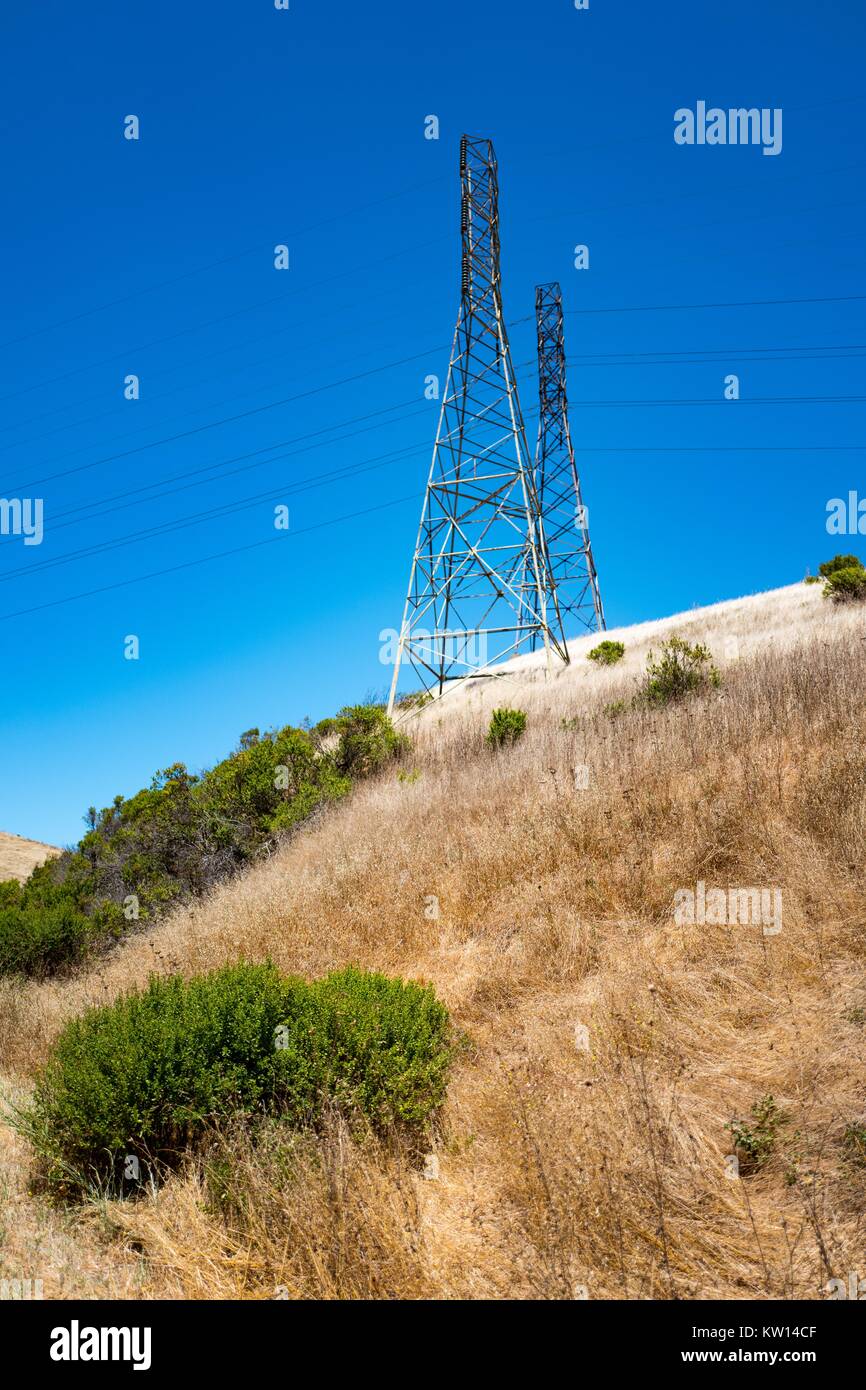 High tension power lines in the Berkeley Hills, near Nimitz Way, in