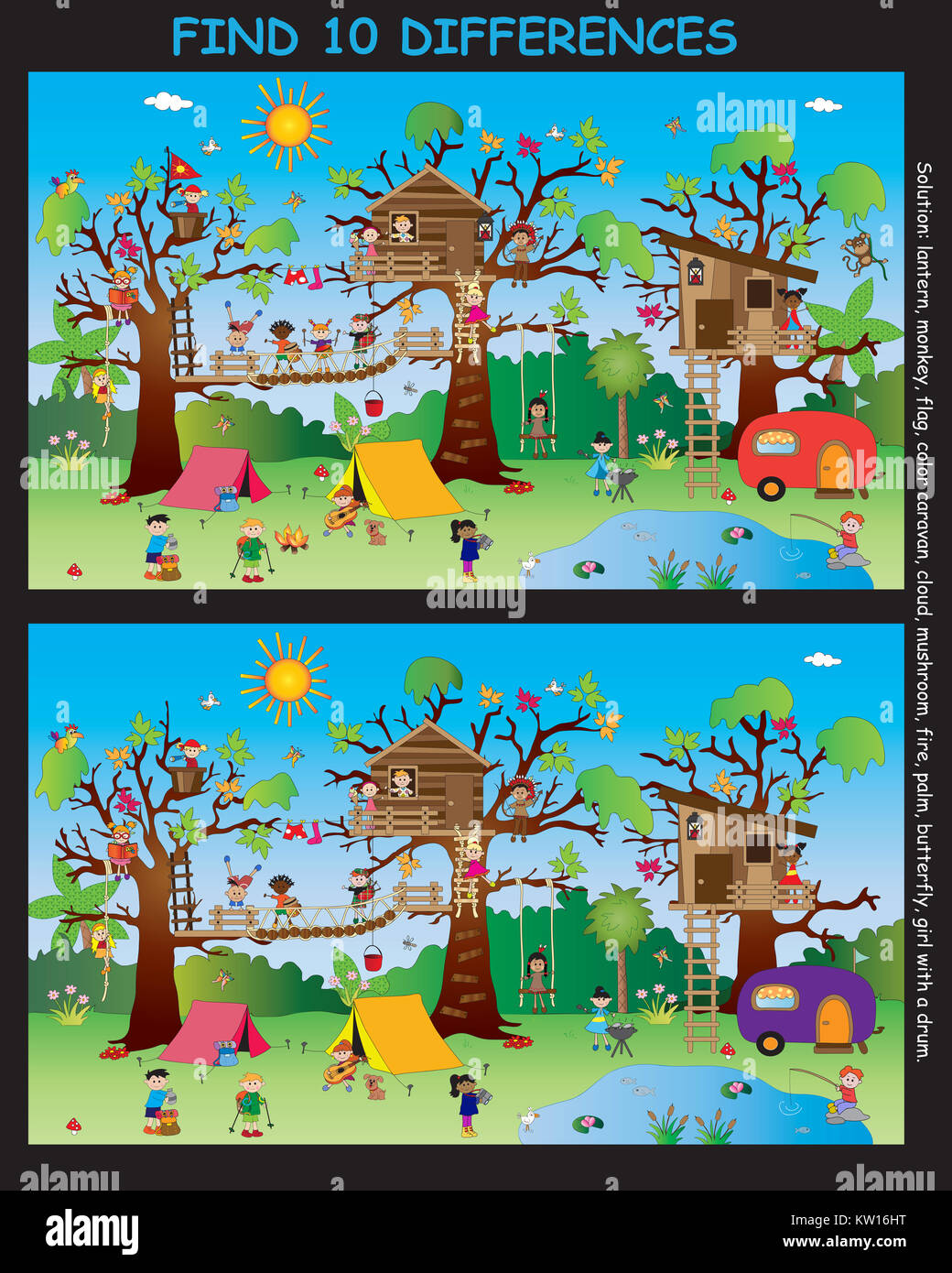 Game for children : find ten differences Stock Photo - Alamy