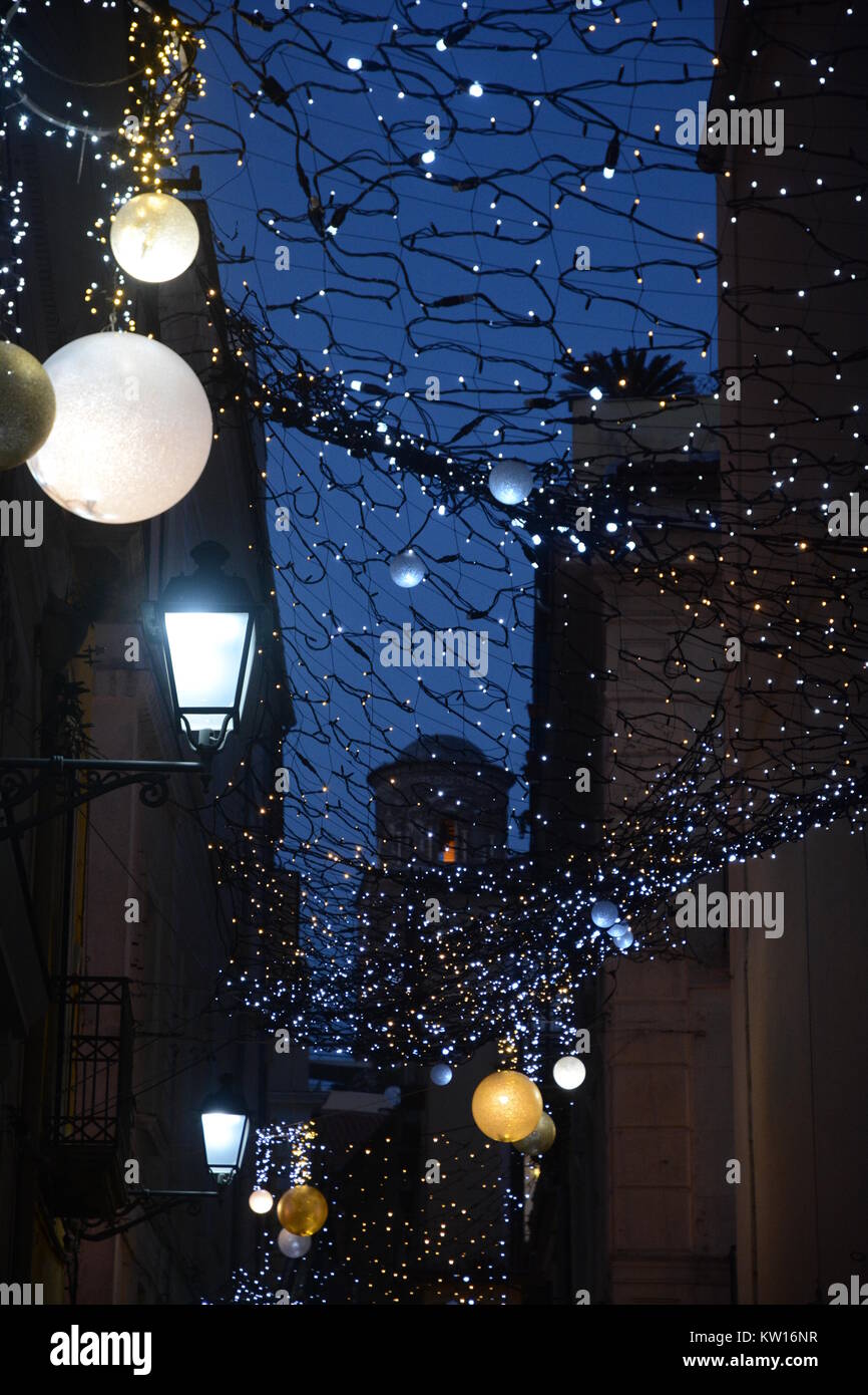 CHRISTMAS LIGHTS IN SALERNO, SOUTH ITALY Stock Photo Alamy