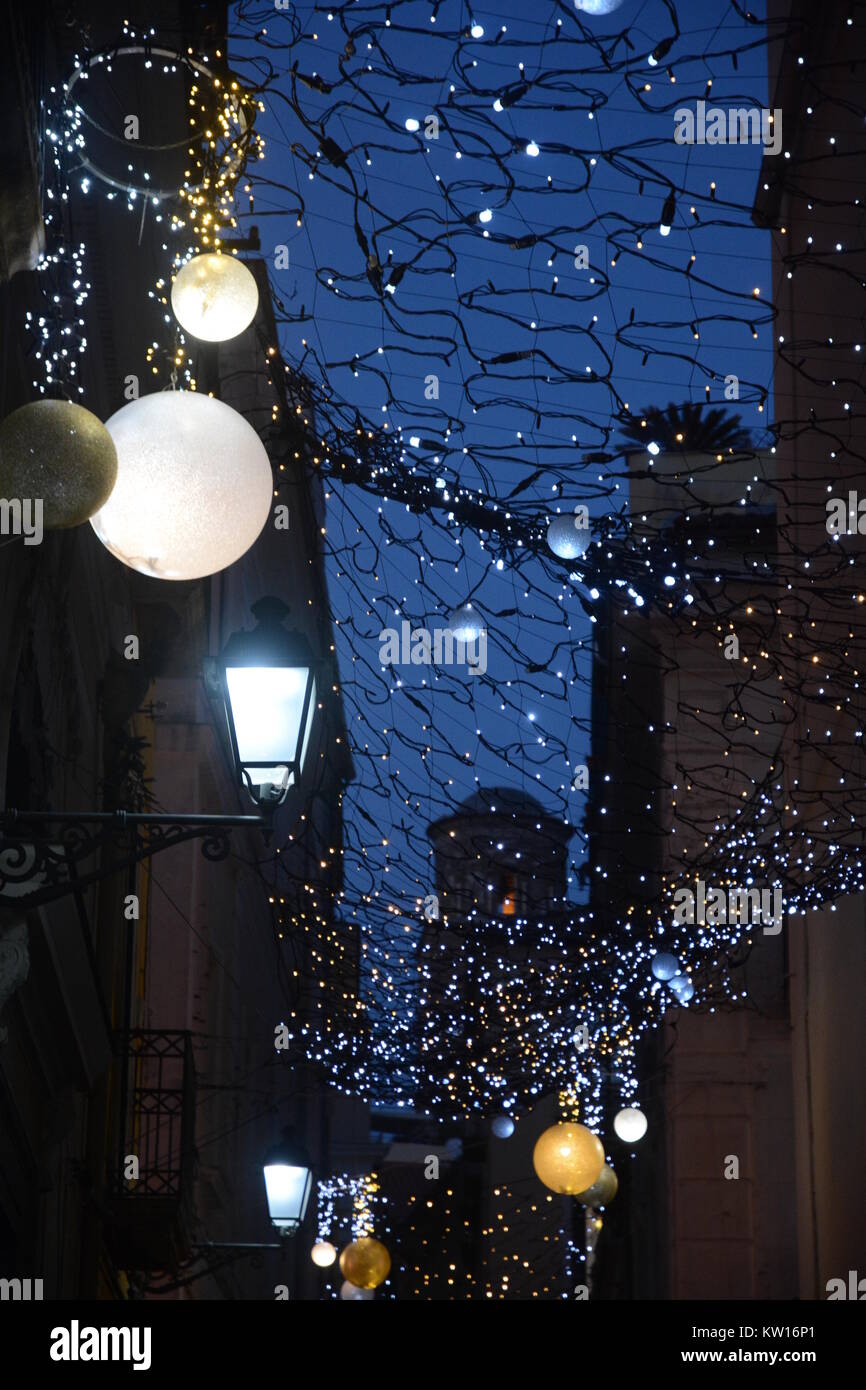 CHRISTMAS LIGHTS IN SALERNO, SOUTH ITALY Stock Photo Alamy