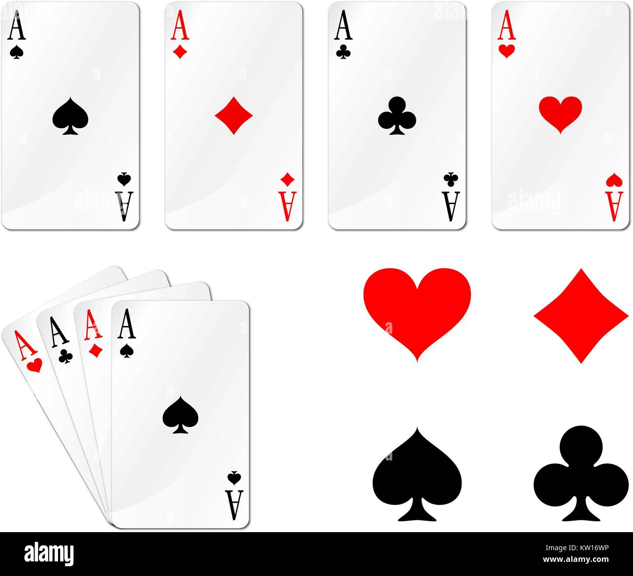 Four aces playing cards collection Stock Vector Image &amp; Art - Alamy