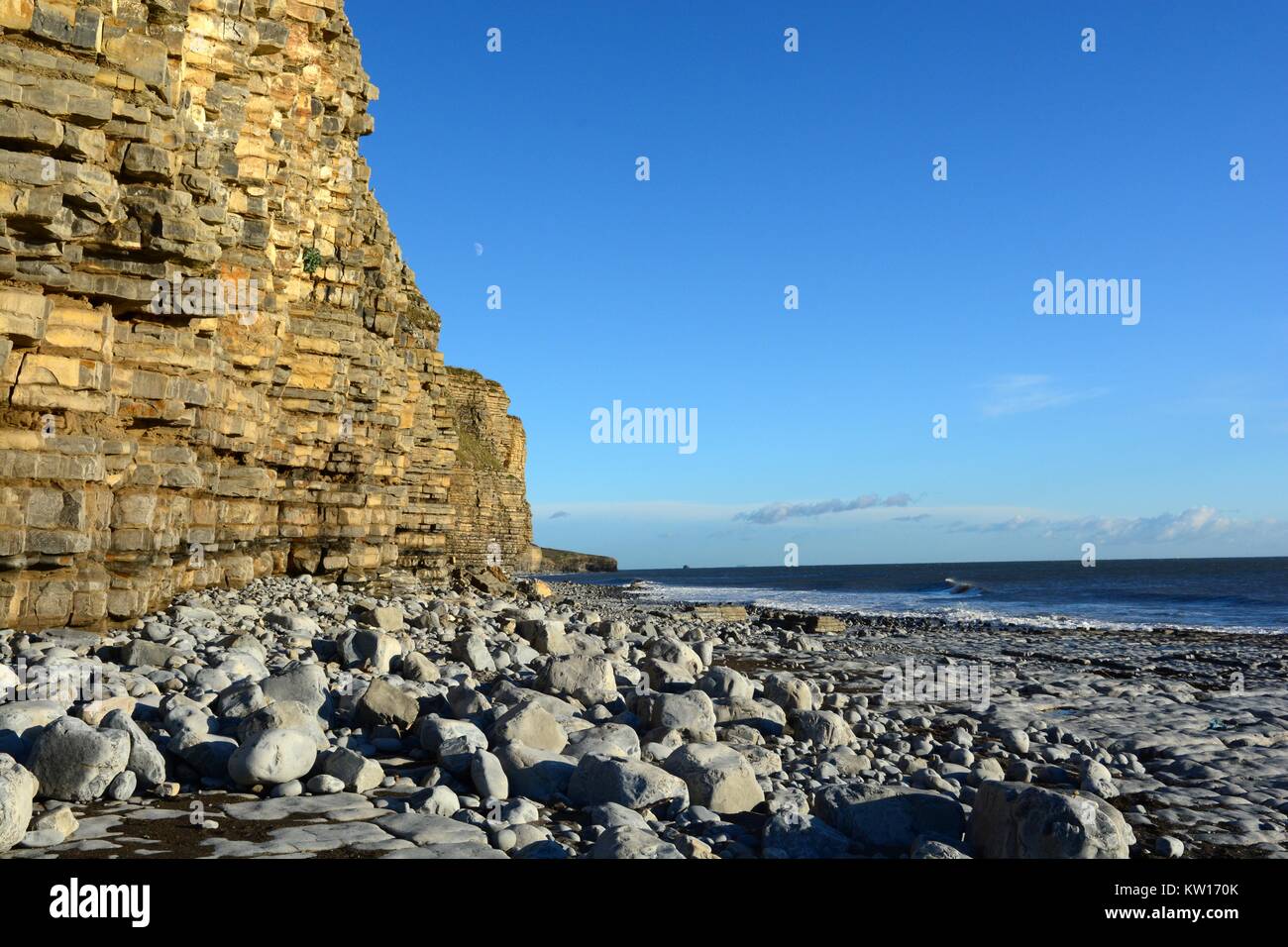 Llantwit Major Beach or Colhuw Beach  Welsh Heritage Coast Vale of Glamorgan Wales Cymru UK GB Stock Photo